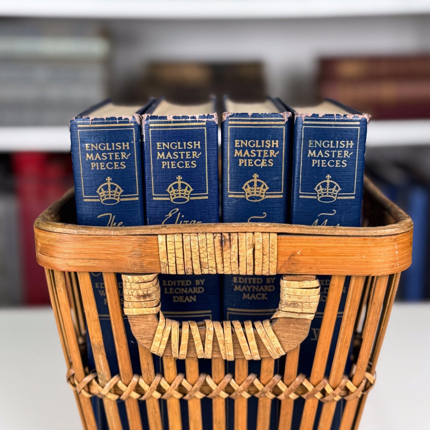 English Masterpieces Dark Blue Book Set, Navy Blue & Gold Vintage Books - Pretty Old Books