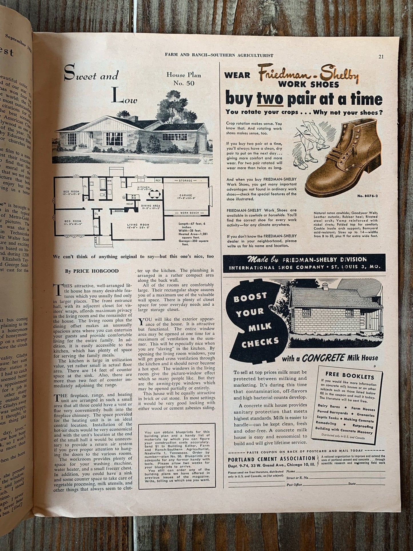 Farm and Ranch Magazine: Southern Agriculturalist, September 1952, Mid - Century Advertising - Pretty Old Books