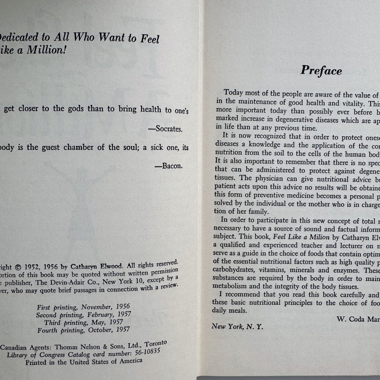 Feel Like A Million, Catharyn Elwood, 1957 Healthy Living Self Help Book - Pretty Old Books