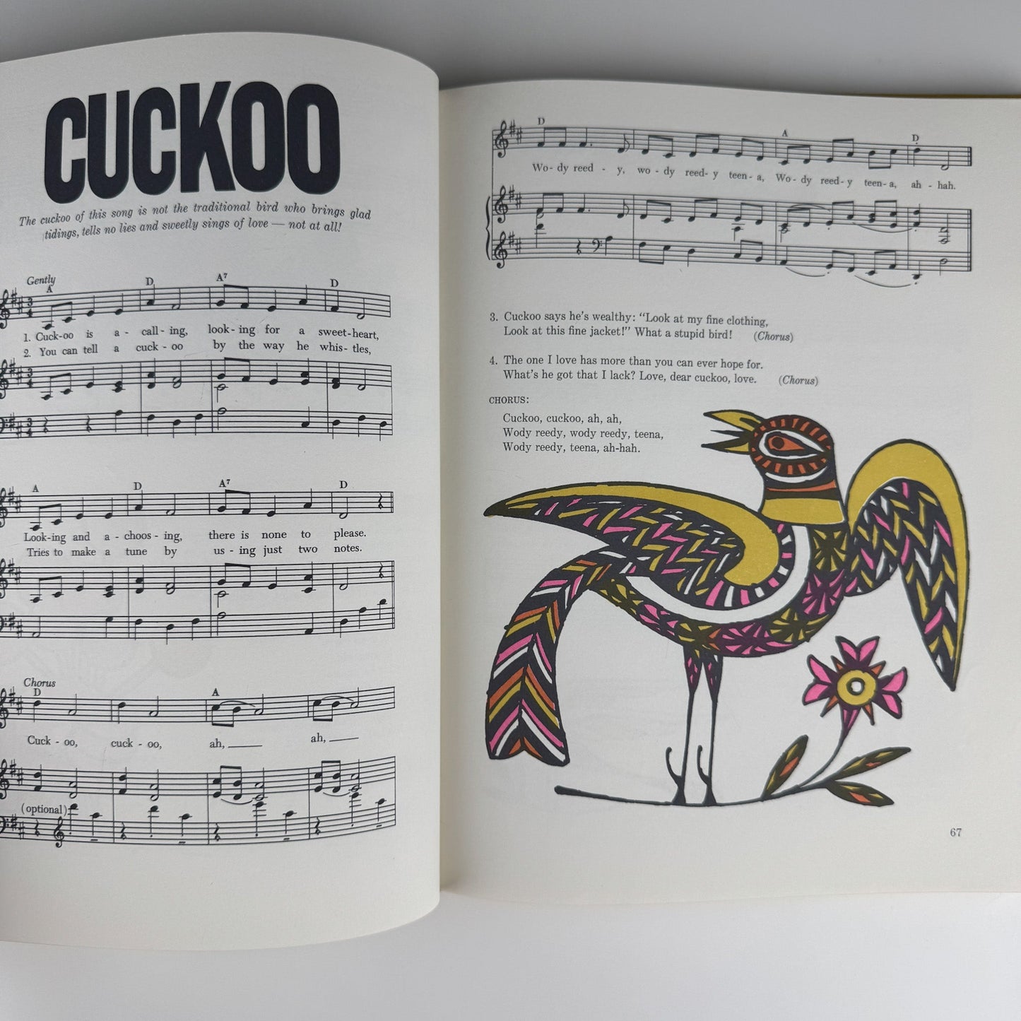Fireside Book of Children's Songs 1966 Vintage Illustrated Music Book - Pretty Old Books