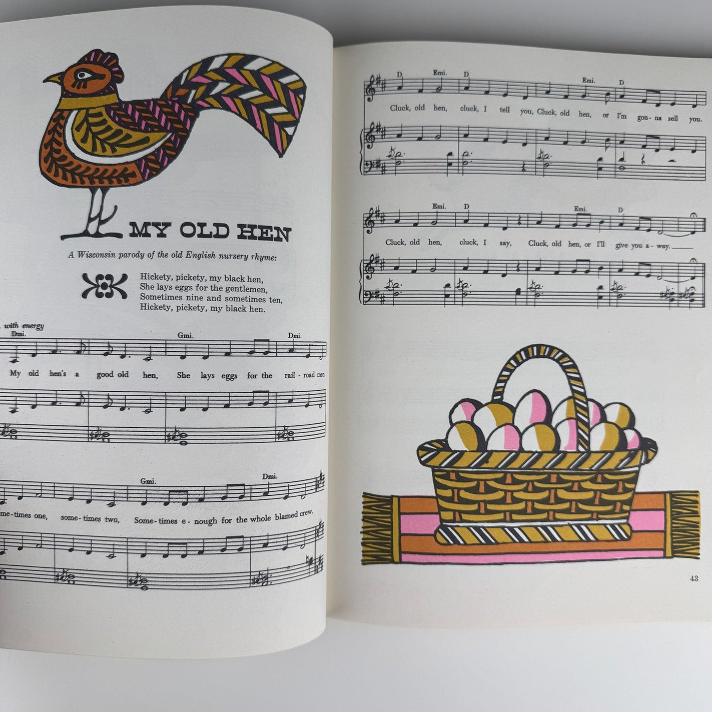 Fireside Book of Children's Songs 1966 Vintage Illustrated Music Book - Pretty Old Books