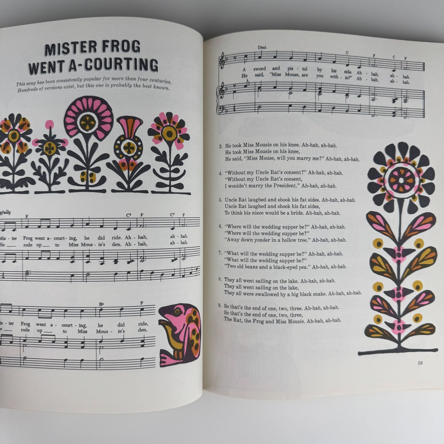 Fireside Book of Children's Songs 1966 Vintage Illustrated Music Book - Pretty Old Books