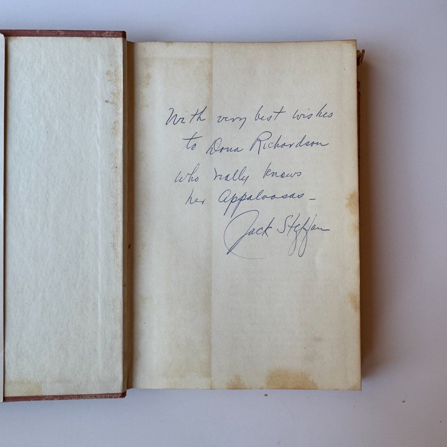 Firm Hand of the Rein, Jack Steffan, Signed, 1961, Hardcover - Pretty Old Books