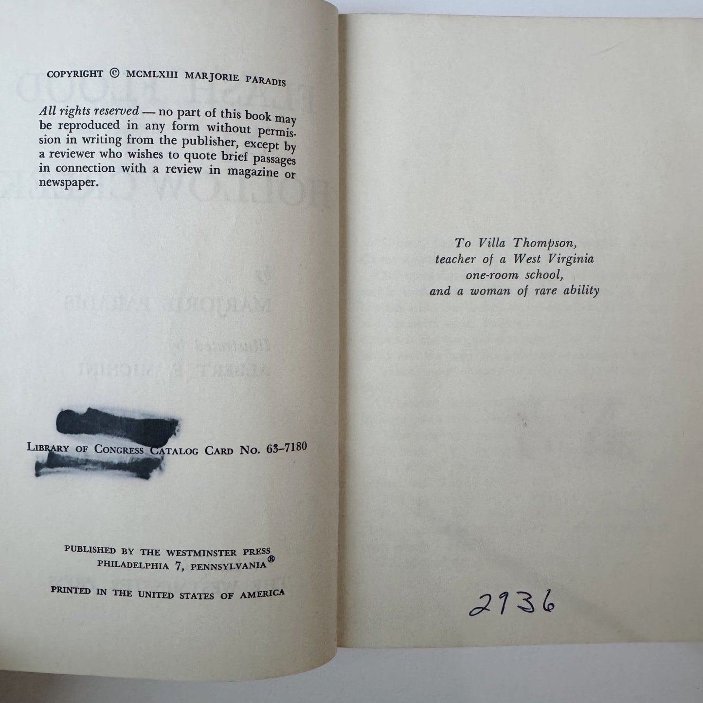 Flash Flood At Hollow Creek, Marjorie Paradis, 1963 - Pretty Old Books