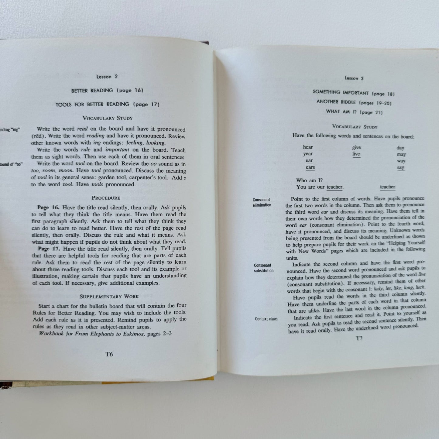 From Elephants to Eskimos Teacher's Edition, 1966 School English Book - Pretty Old Books