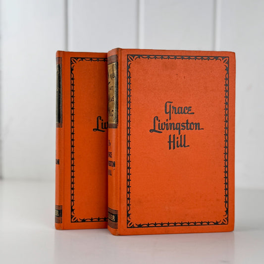 Grace Livingston Hill Book Bundle, Set of 2 Hardcover P.F. Collier Orange Editions - Pretty Old Books