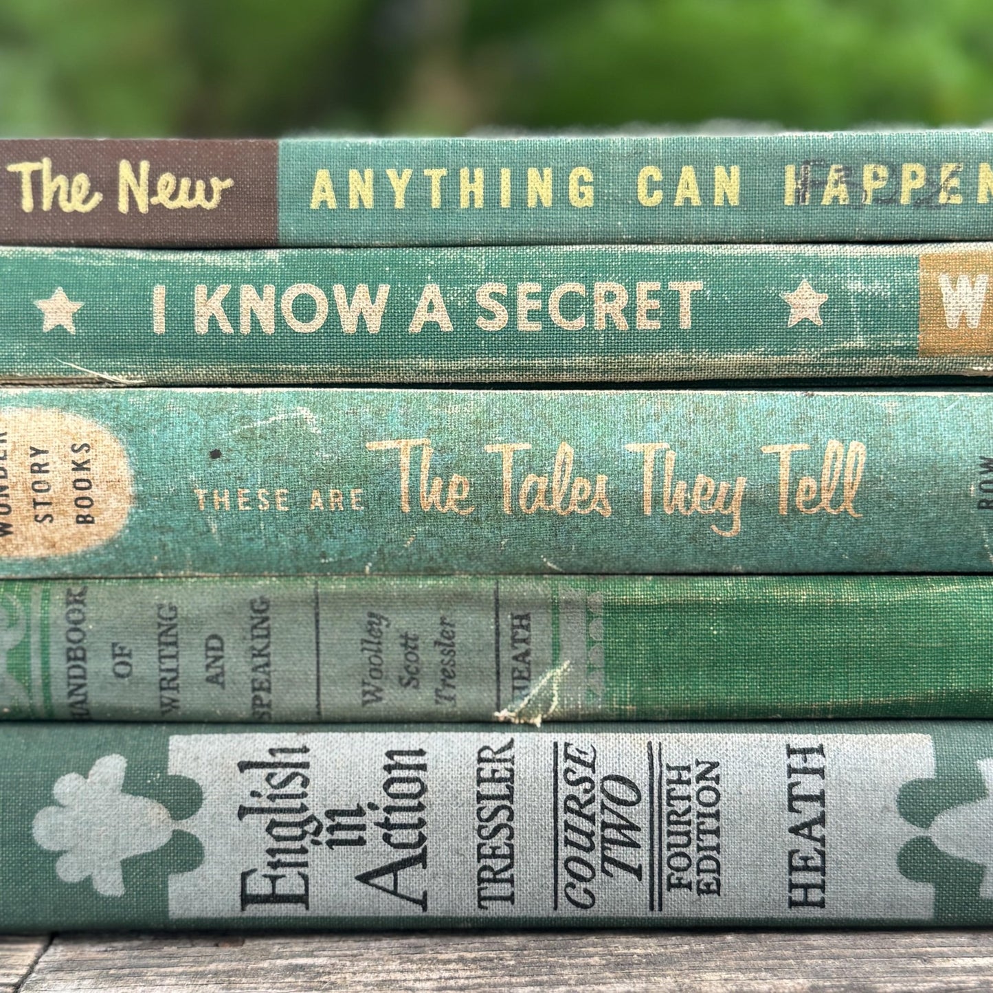 Green Mid - Century English Textbook Bundle - Pretty Old Books