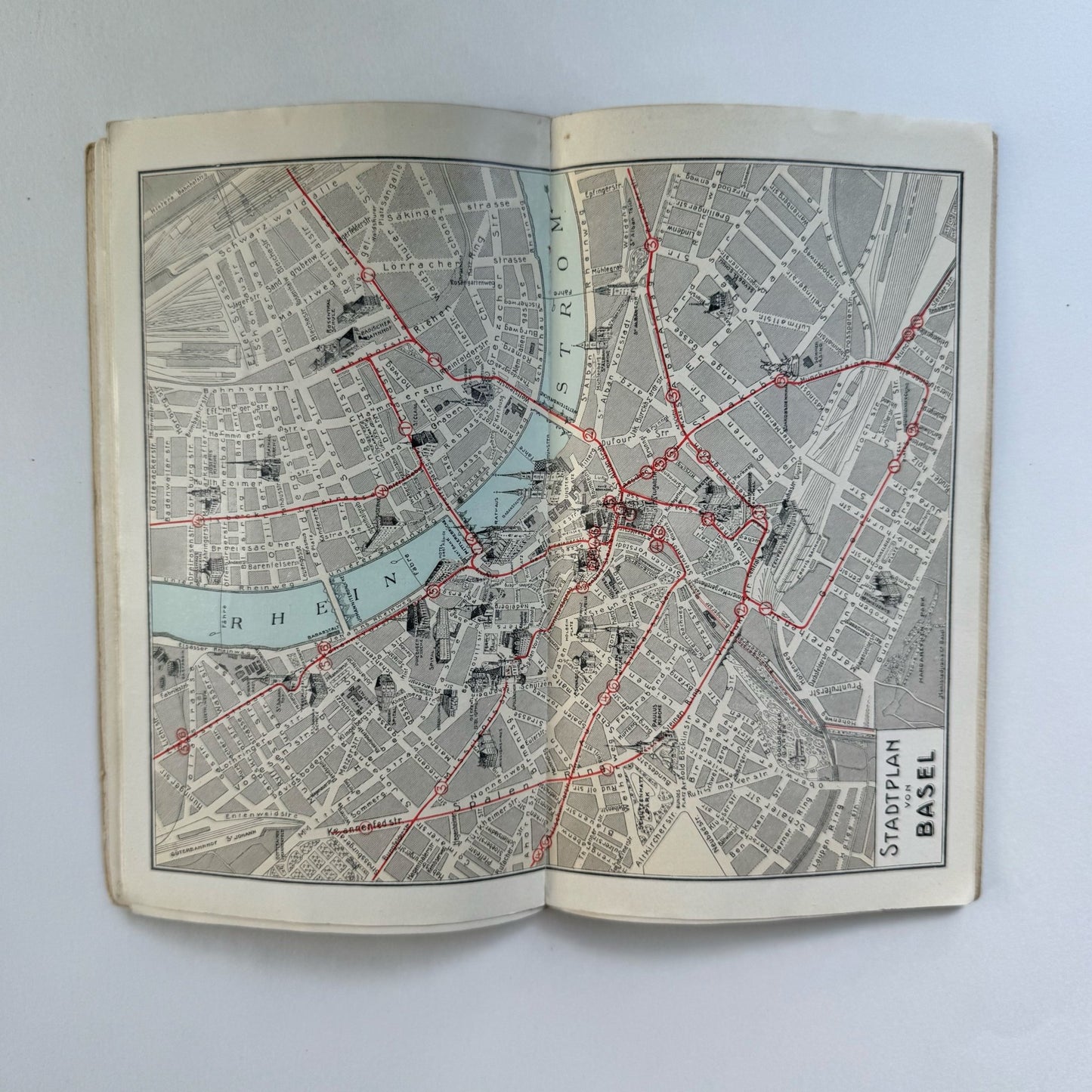 Guide Through Basle and Environs, Basle Switzerland Vintage Travel Guide, Society of Welcome to Strangers - Pretty Old Books
