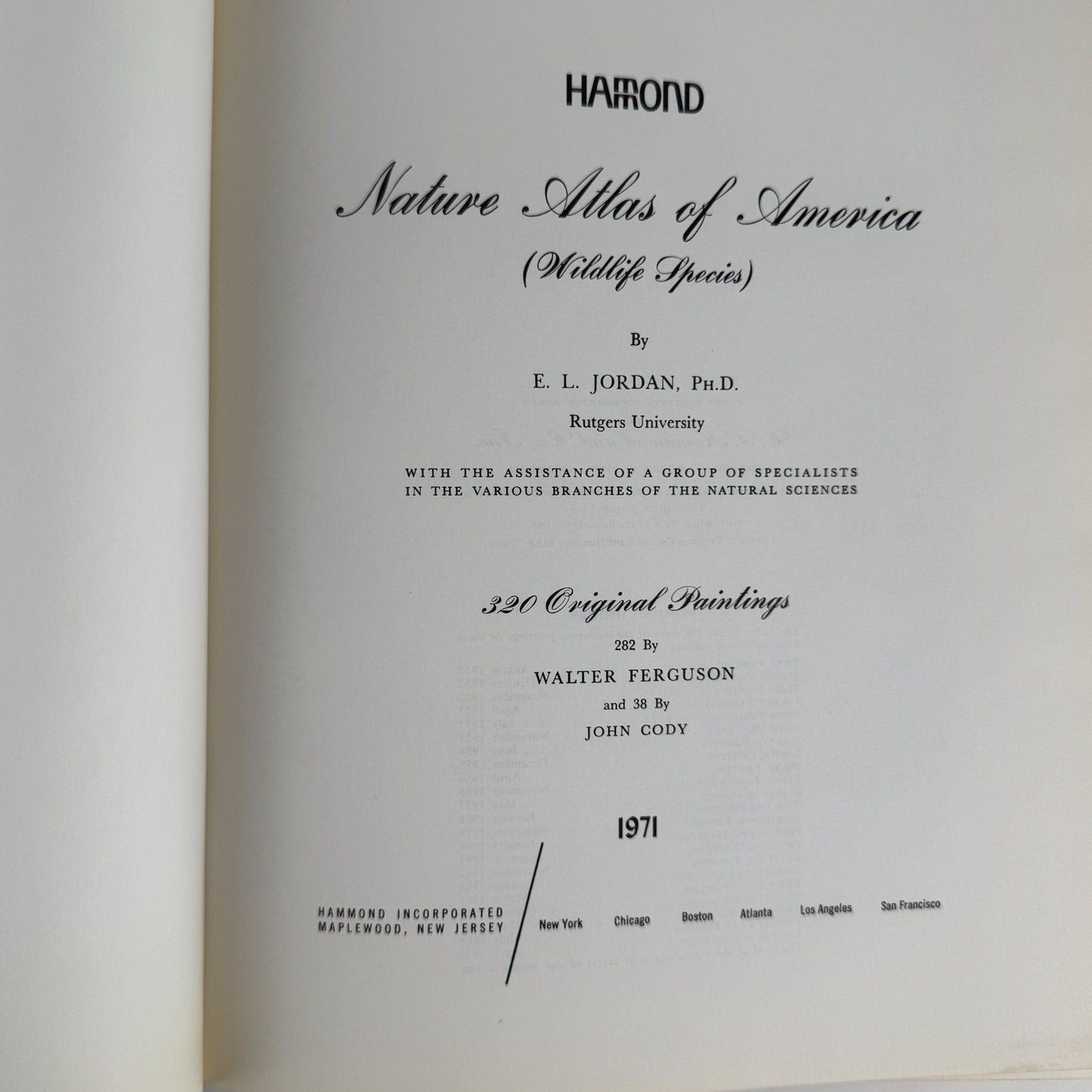Hammond's Nature Atlas of America, Wildlife Species, 1971, Watercolor Nature Art - Pretty Old Books