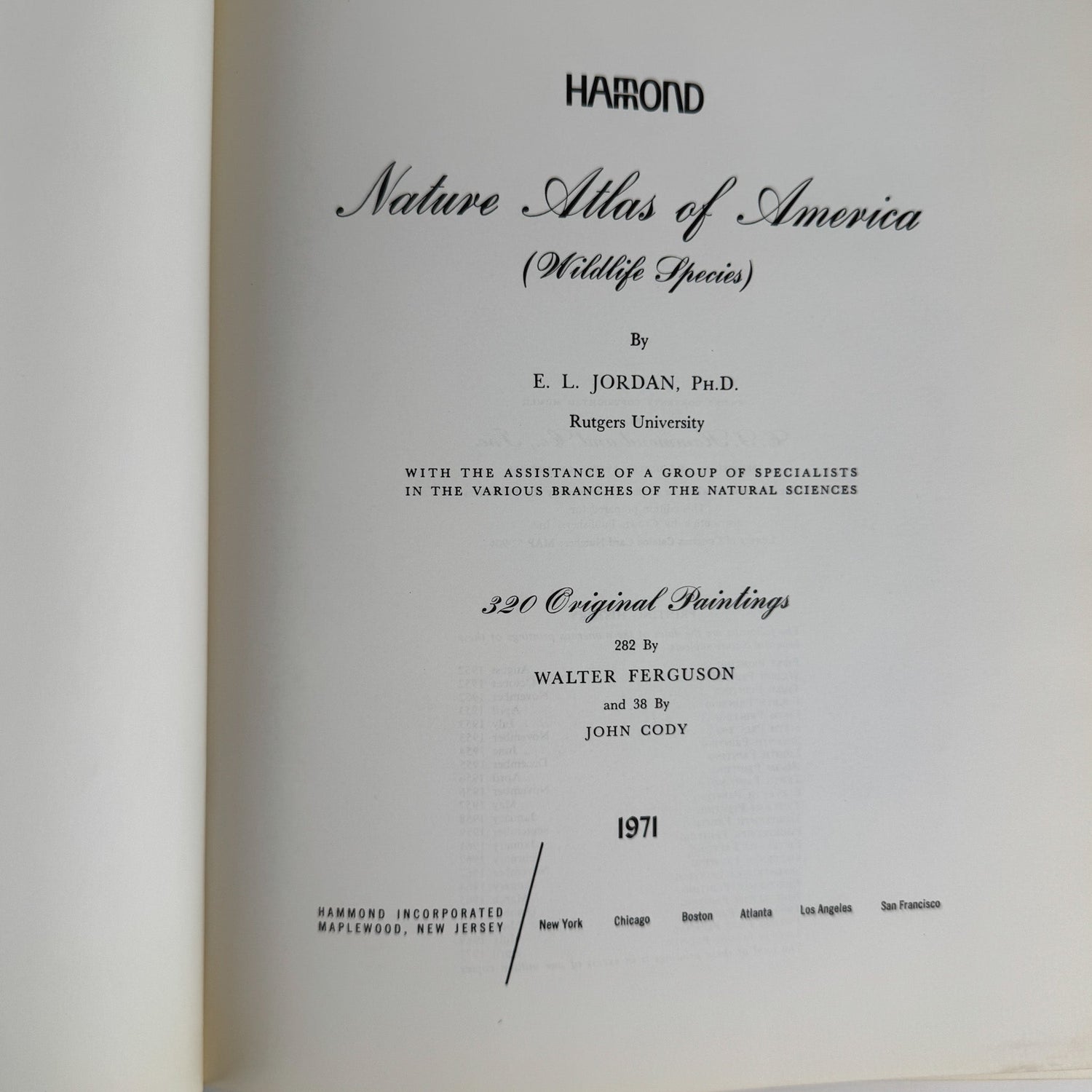 Hammond's Nature Atlas of America, Wildlife Species, 1971, Watercolor Nature Art - Pretty Old Books