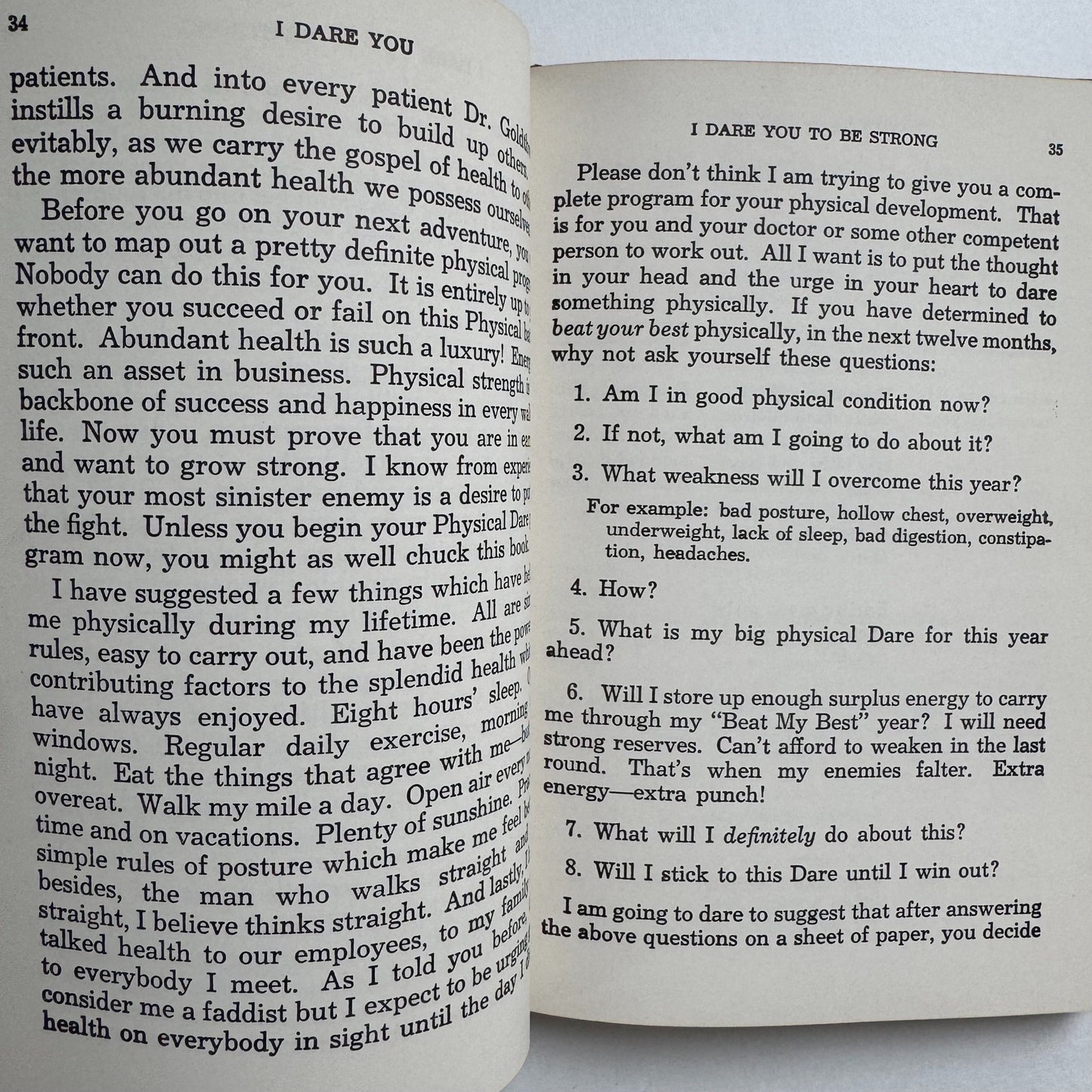 I Dare You!, William H. Danforth, Self Help Hardcover - Pretty Old Books