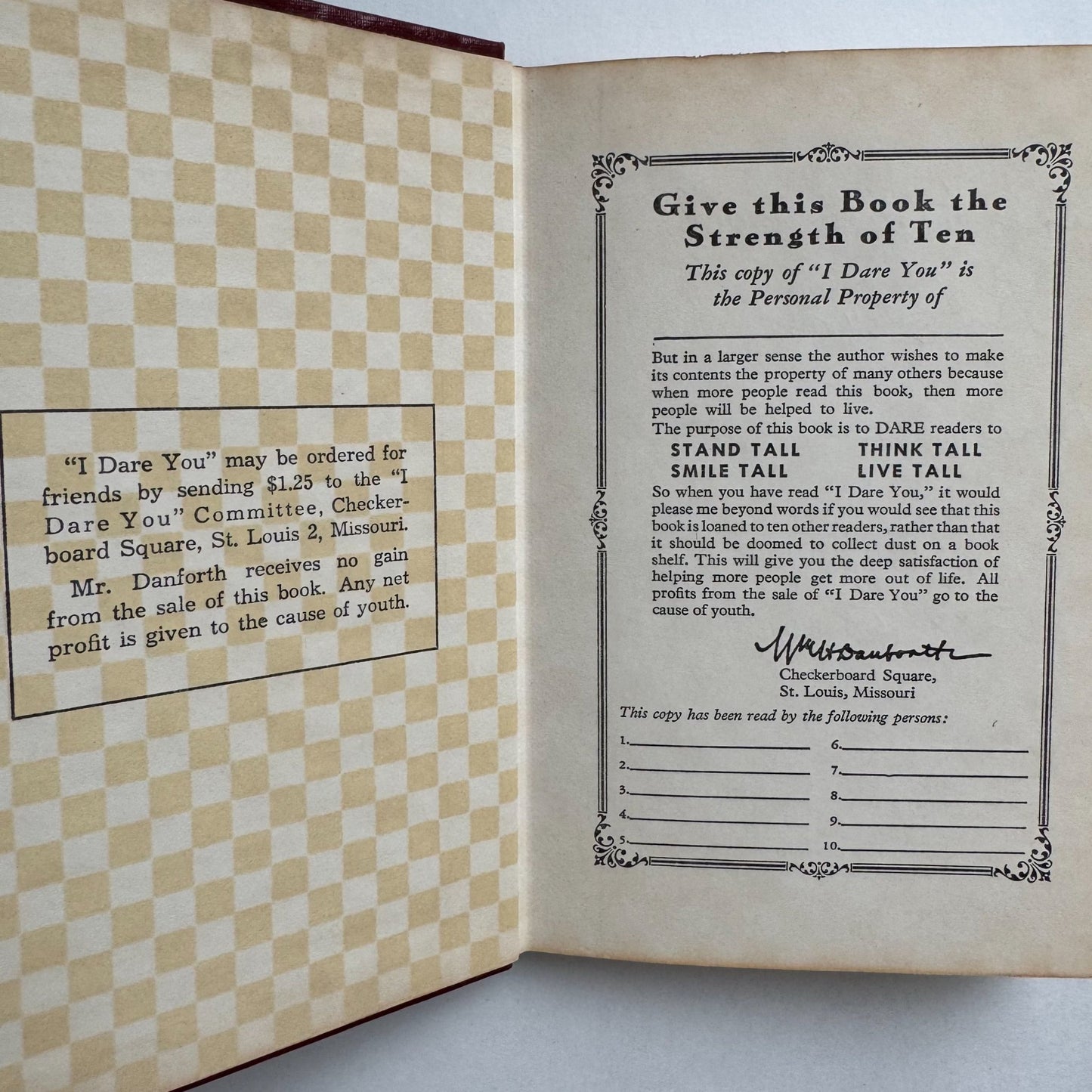 I Dare You!, William H. Danforth, Self Help Hardcover - Pretty Old Books