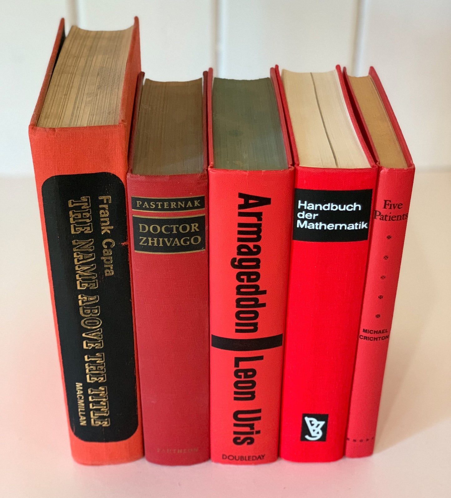 Red and Black Mid-Century Modern Decorative Books for Display