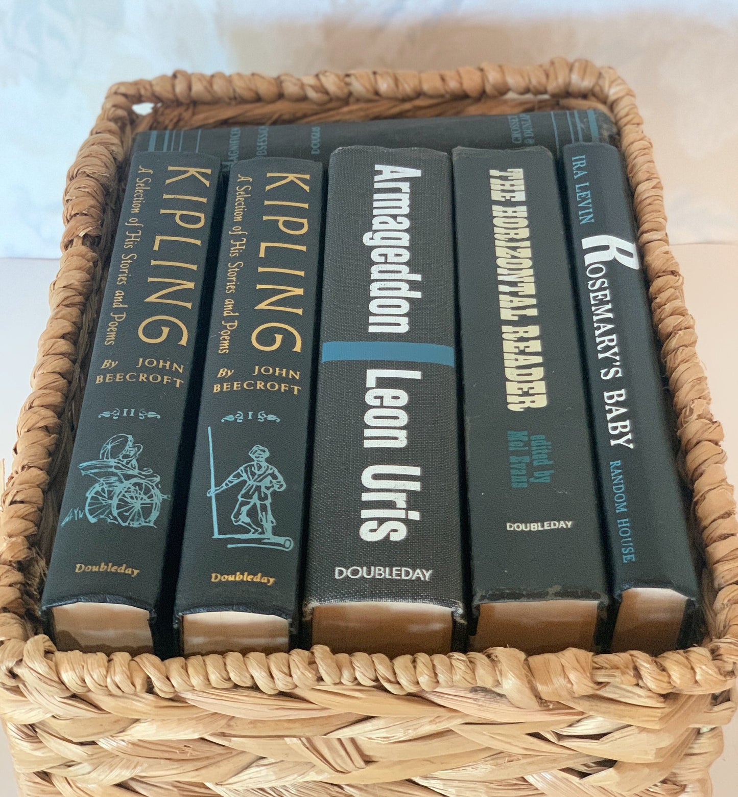 Black and Blue Vintage Book Set For Decor Handmade Decor