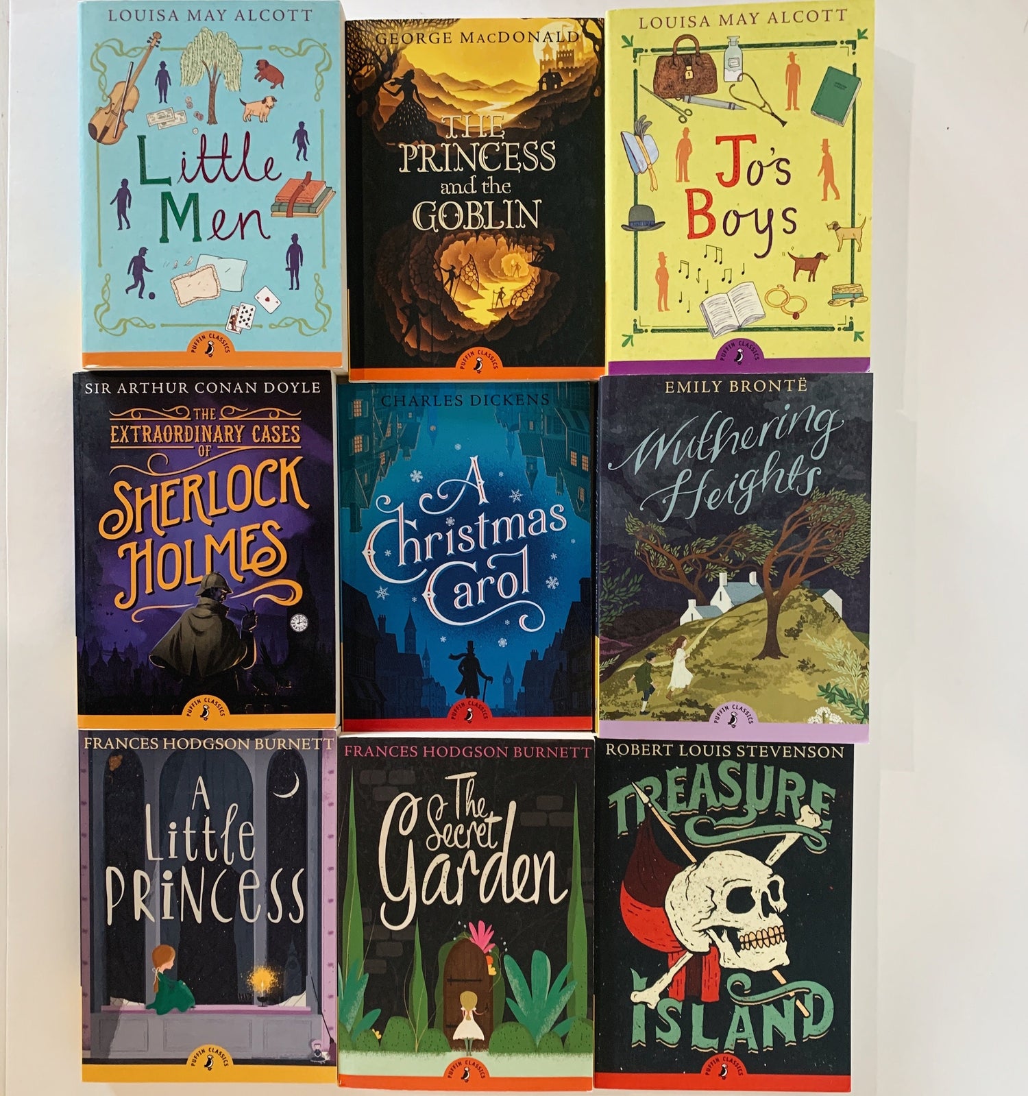 Puffin Classics Children's Paperback Classics Books, Yellow Book Bundle for Shelf Styling