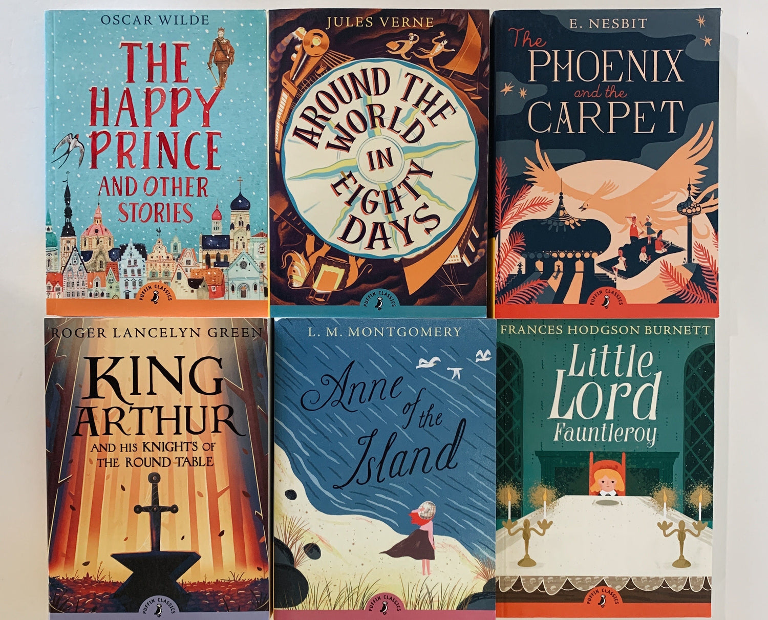 Puffin Classics Children's Paperback Classics Books, Yellow Book Bundle for Shelf Styling