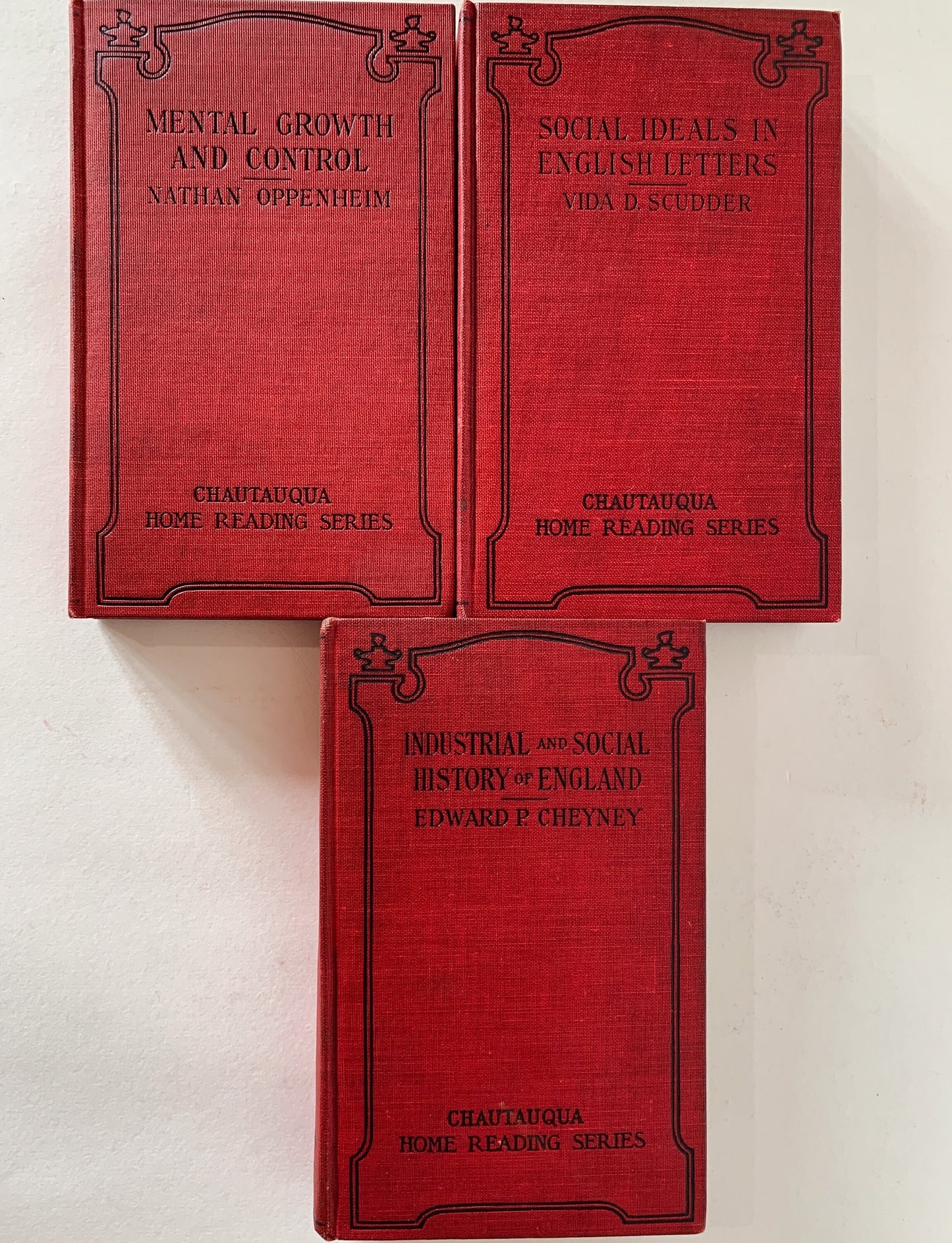 Chautaugua Home Reading Series Bundle, Small Red Decorative Book Set