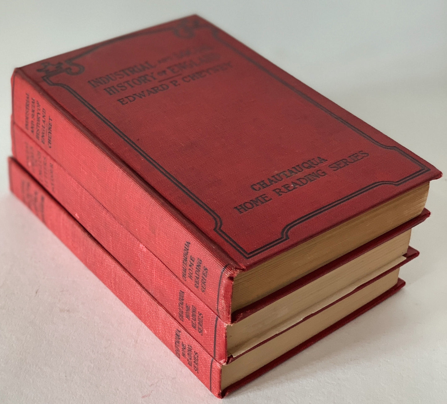 Chautaugua Home Reading Series Bundle, Small Red Decorative Book Set