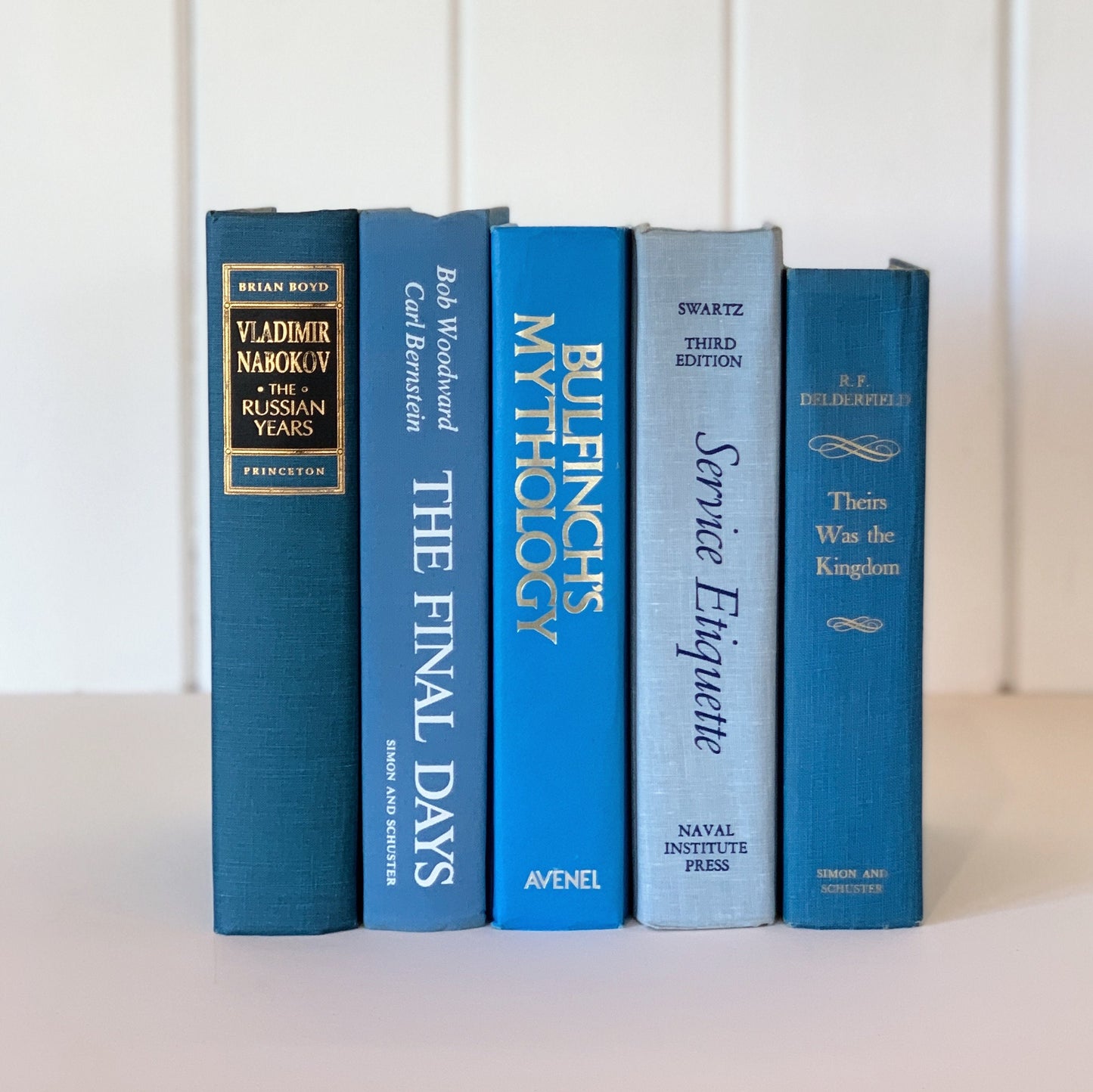 Blue Oversized Books for Decor, Books By Color, Vintage Books for Shelf Styling
