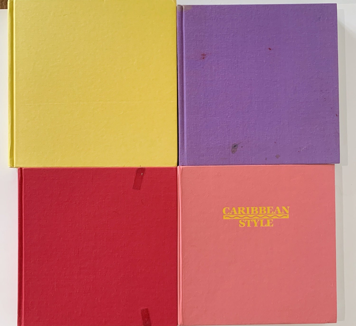 Pink, Purple, and Yellow Vintage Coffee Table Book Set, Books for Design, Feminine Pastel Books