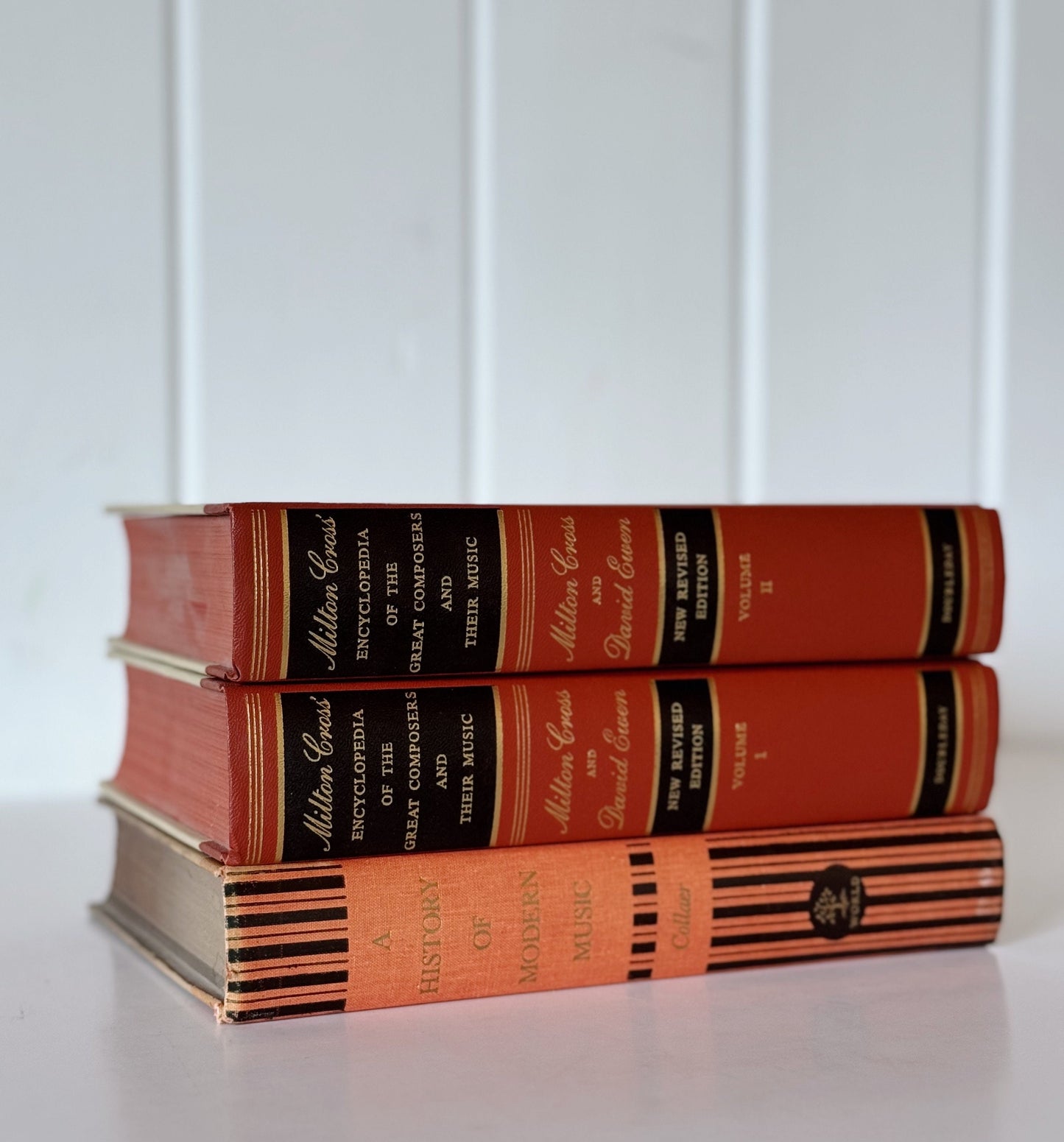 Milton Cross Composers Book Bundle, Mid Century Modern Copper Black Gold Music Book Bundle