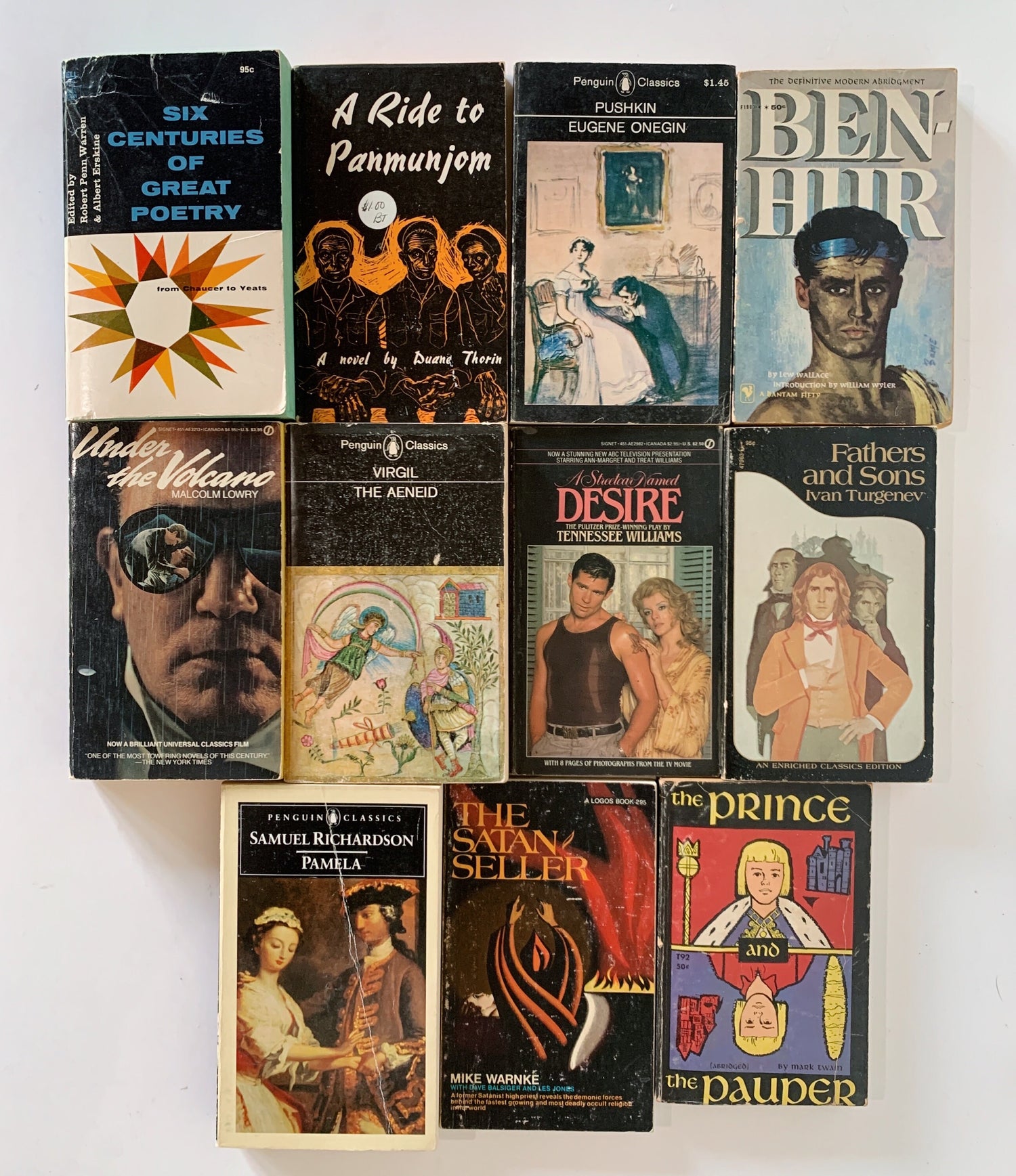 Vintage Black Paperback Books, Classic Literature, Instant Library, Black Books for Decor