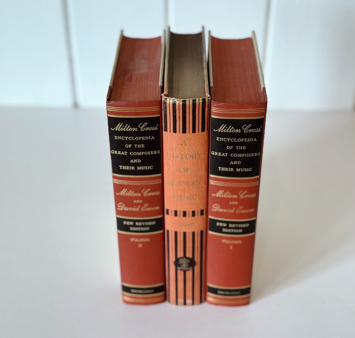 Milton Cross Composers Book Bundle, Mid Century Modern Copper Black Gold Music Book Bundle