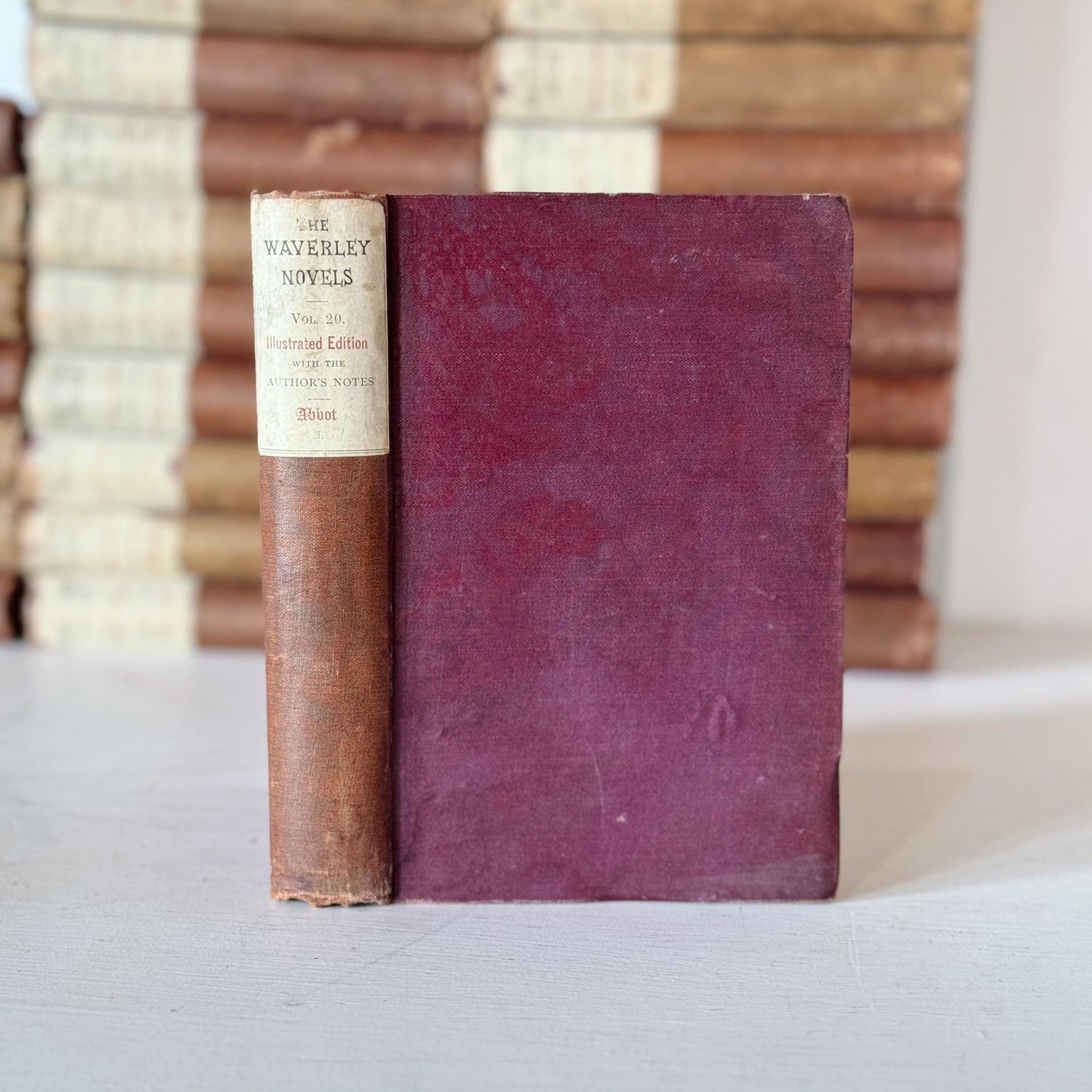 The Waverley Novels, Sir Walter Scott, Antique Shabby Books for Decor