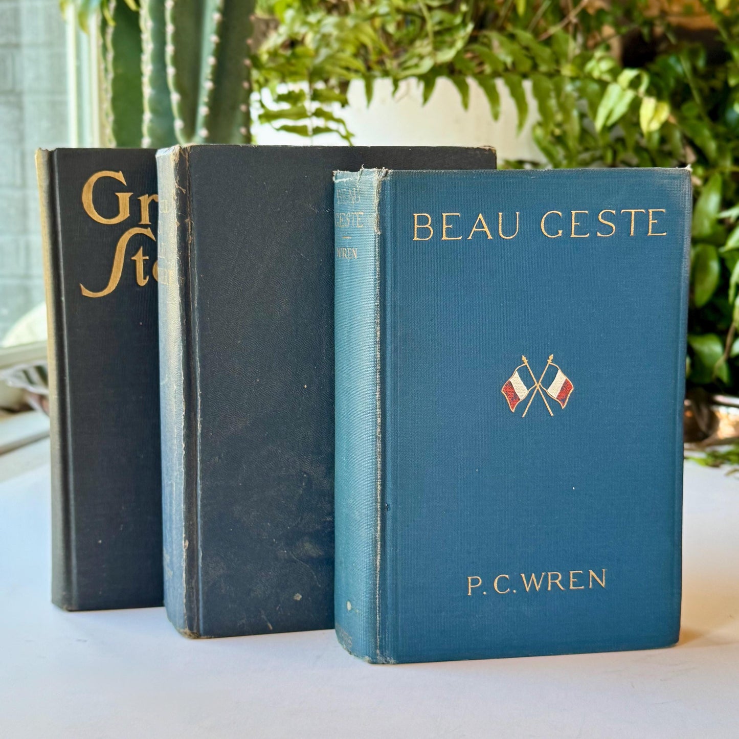 Vintage Blue Chunky Books for Shelf Styling