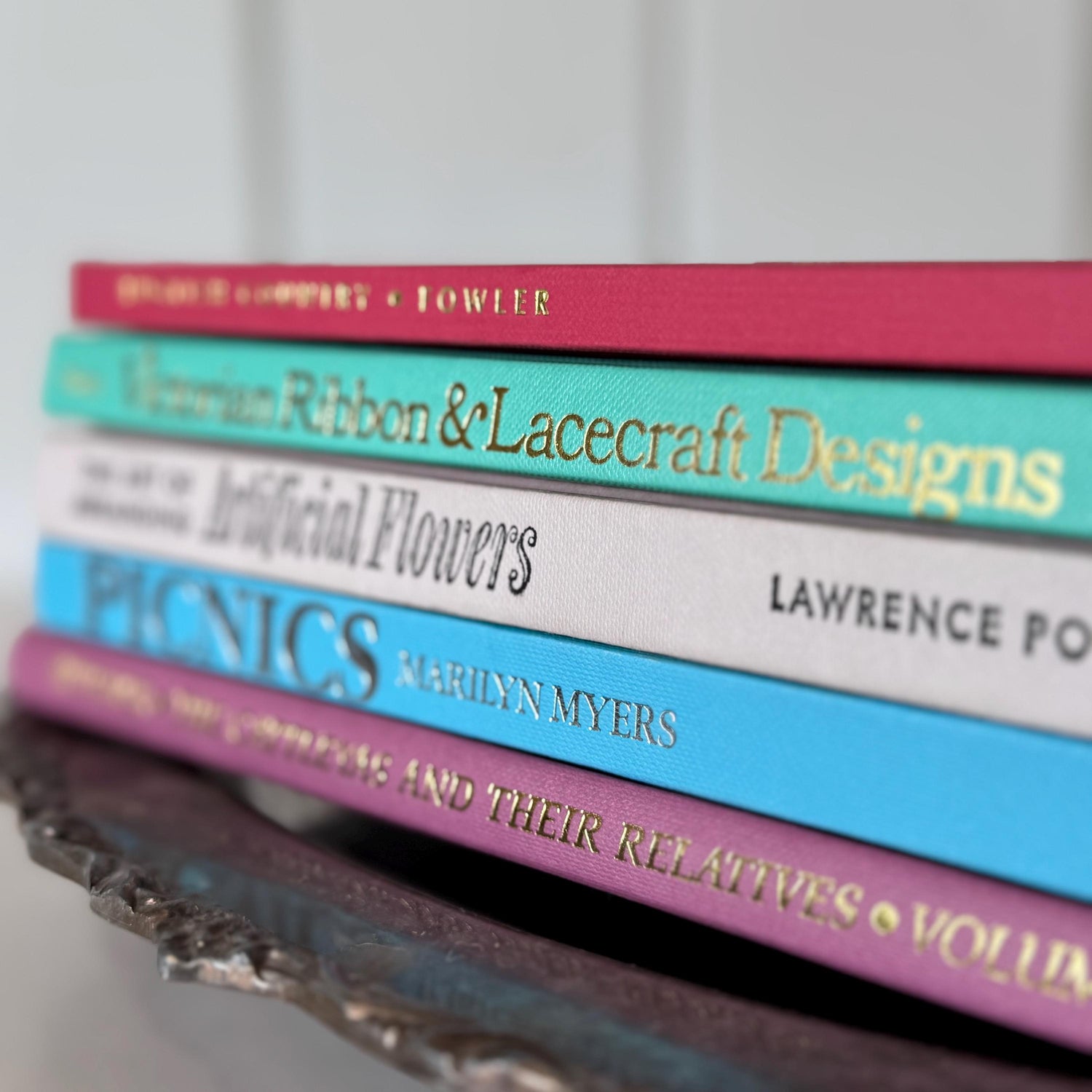 Pastel Pink, Mauve, Green, Blue Vintage Coffee Table Book Set, Feminine Pastel Books