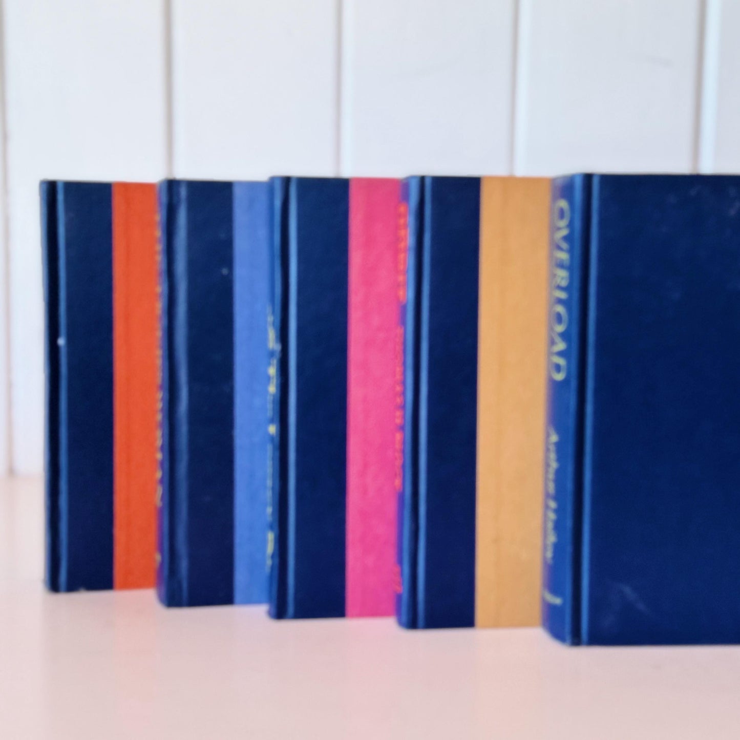 Vintage Indigo Navy Blue Retro Book Set for Shelf Styling