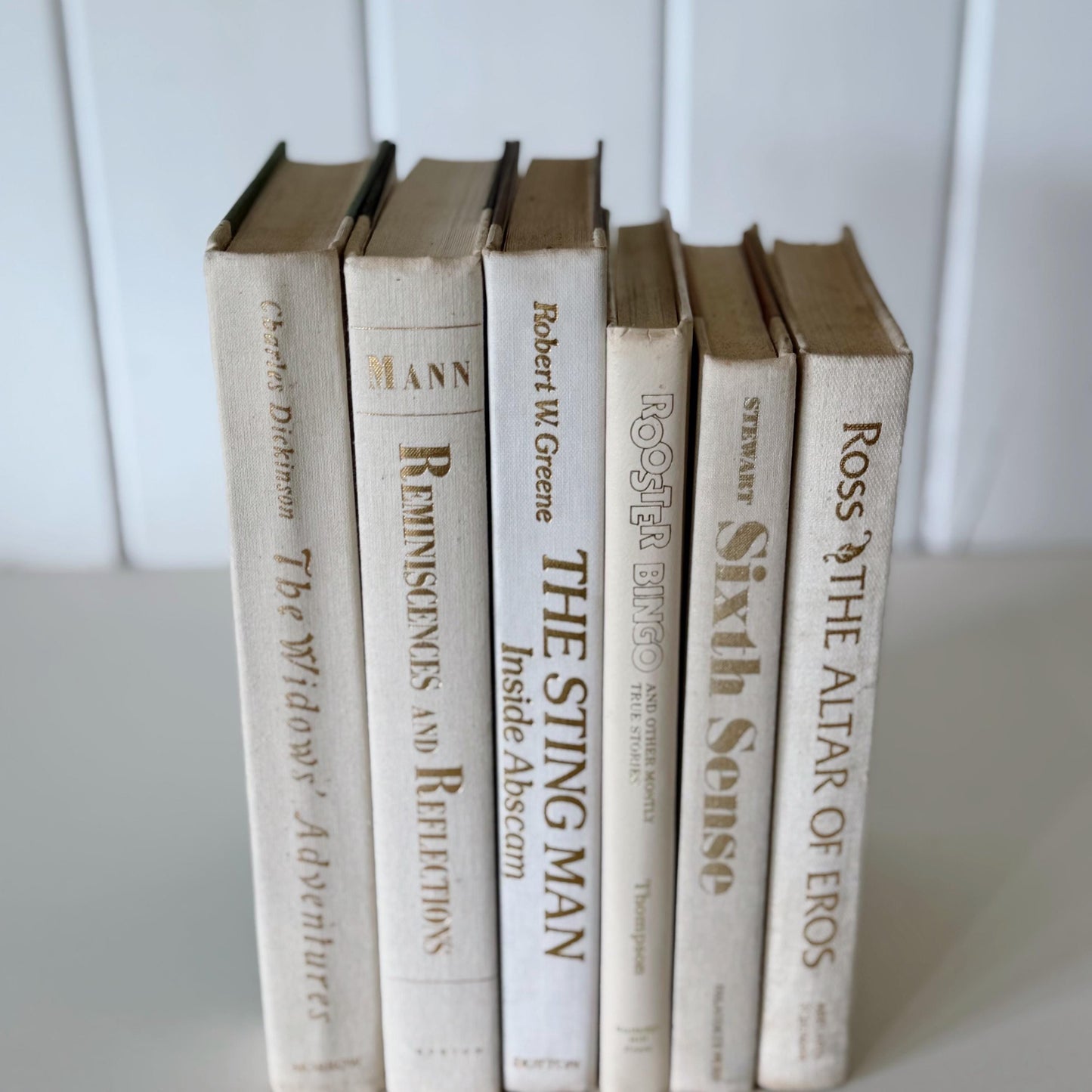 Cream and Gold Vintage Retro Book Set for Shelf Styling