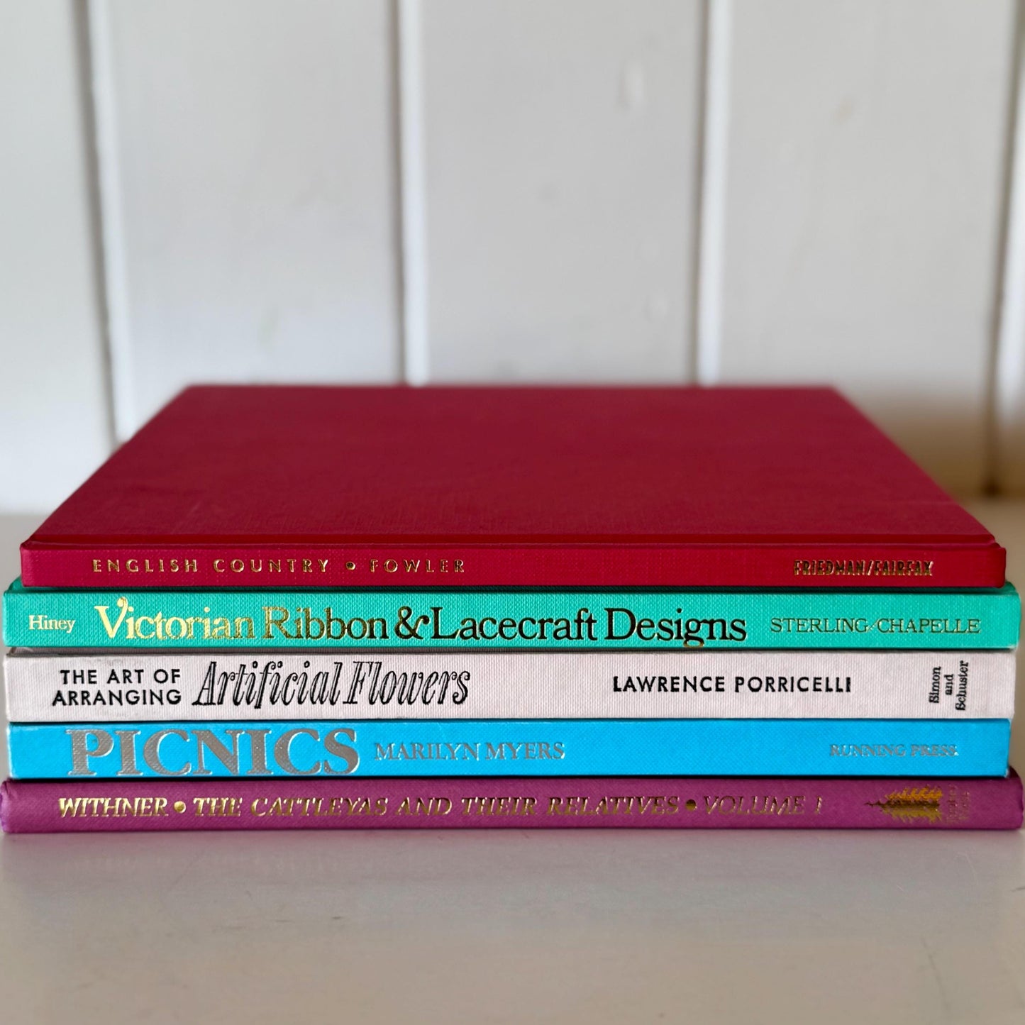 Pastel Pink, Mauve, Green, Blue Vintage Coffee Table Book Set, Feminine Pastel Books