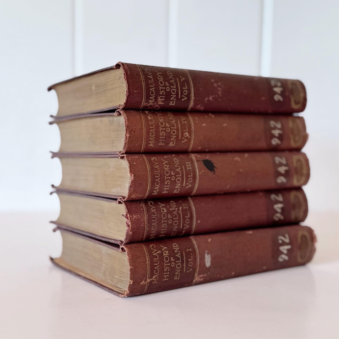 Macaulay's History of England From the Ascension of James II Thomas Babington Macaulay, Antique 5 Volume Set