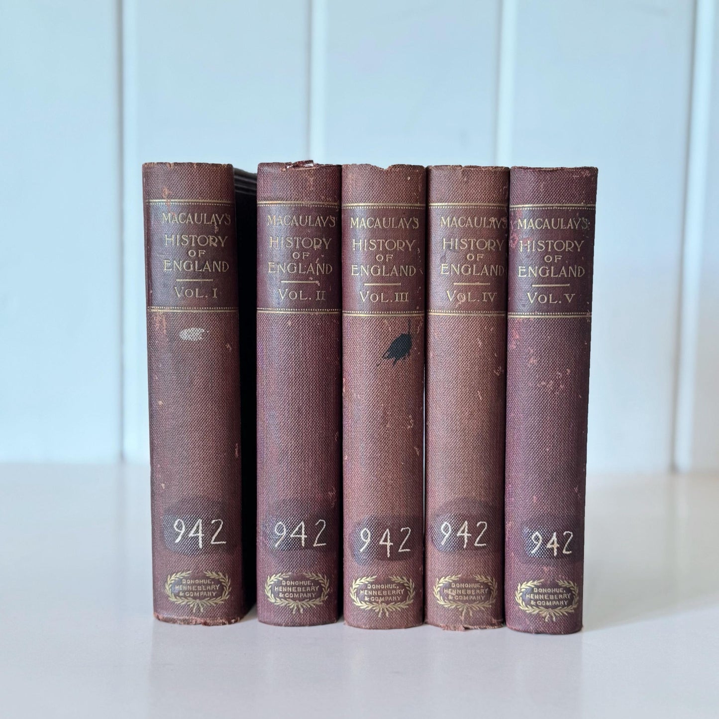 Macaulay's History of England From the Ascension of James II Thomas Babington Macaulay, Antique 5 Volume Set
