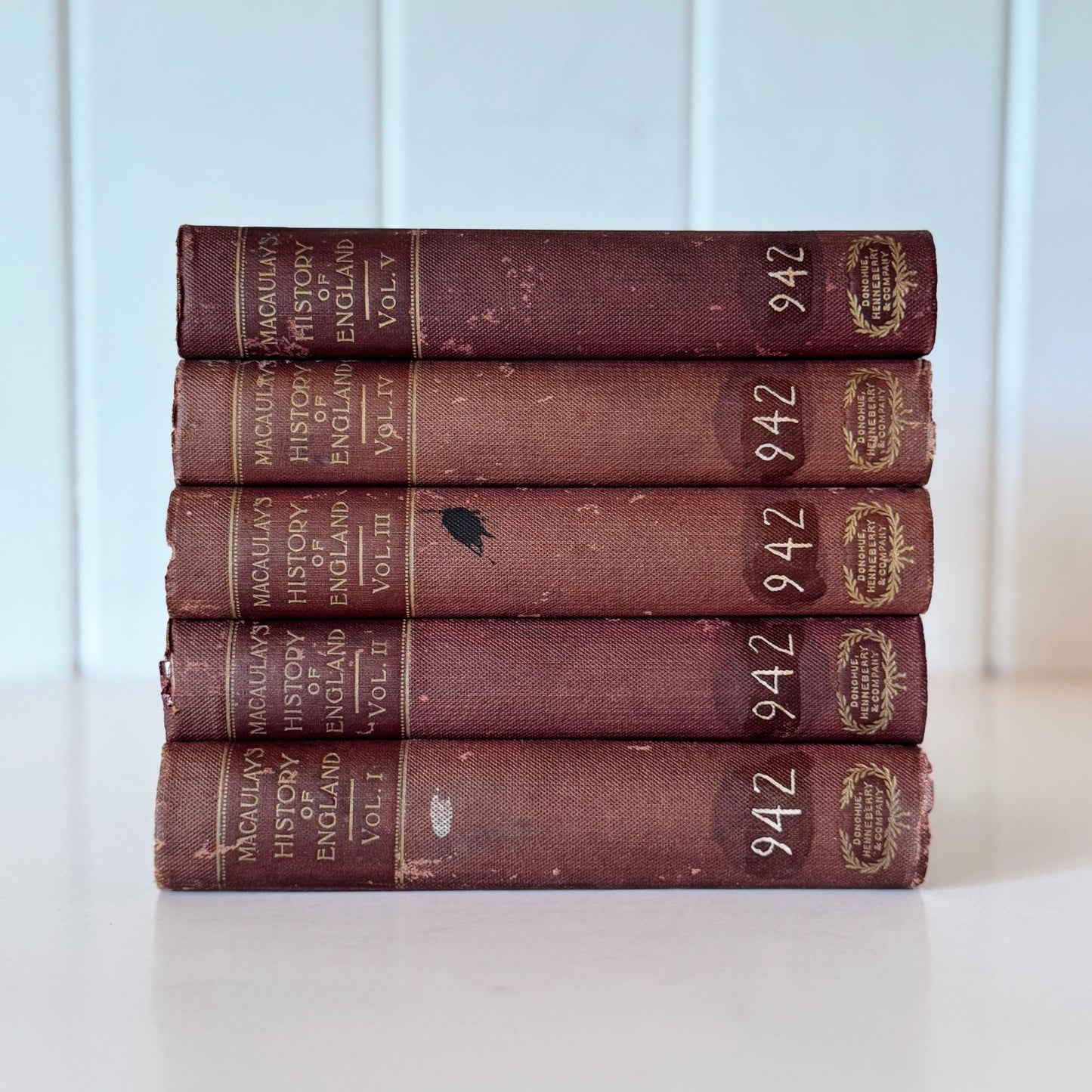 Macaulay's History of England From the Ascension of James II Thomas Babington Macaulay, Antique 5 Volume Set