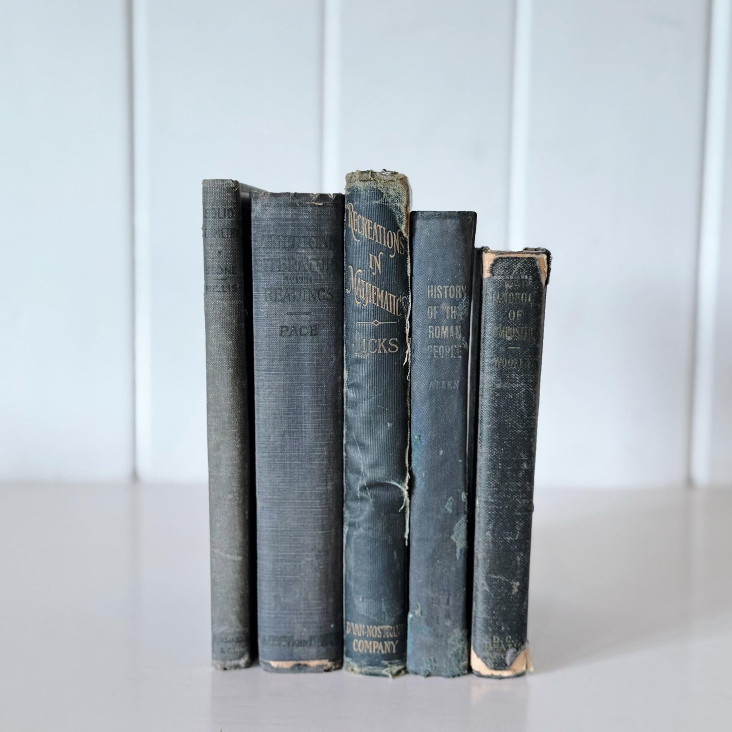 Antique Blue School Book Bundle, School Textbooks, Faded Shabby Books
