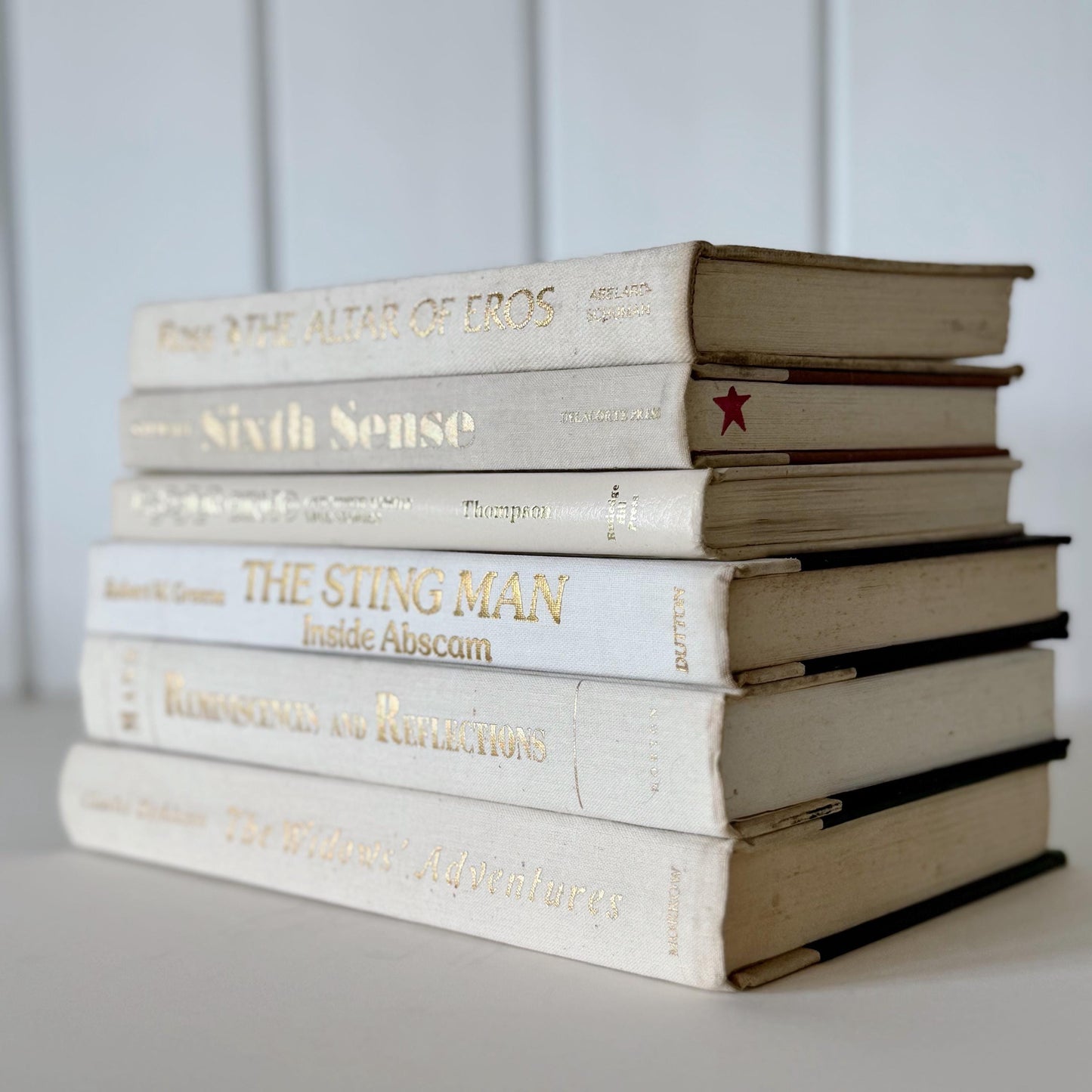 Cream and Gold Vintage Retro Book Set for Shelf Styling