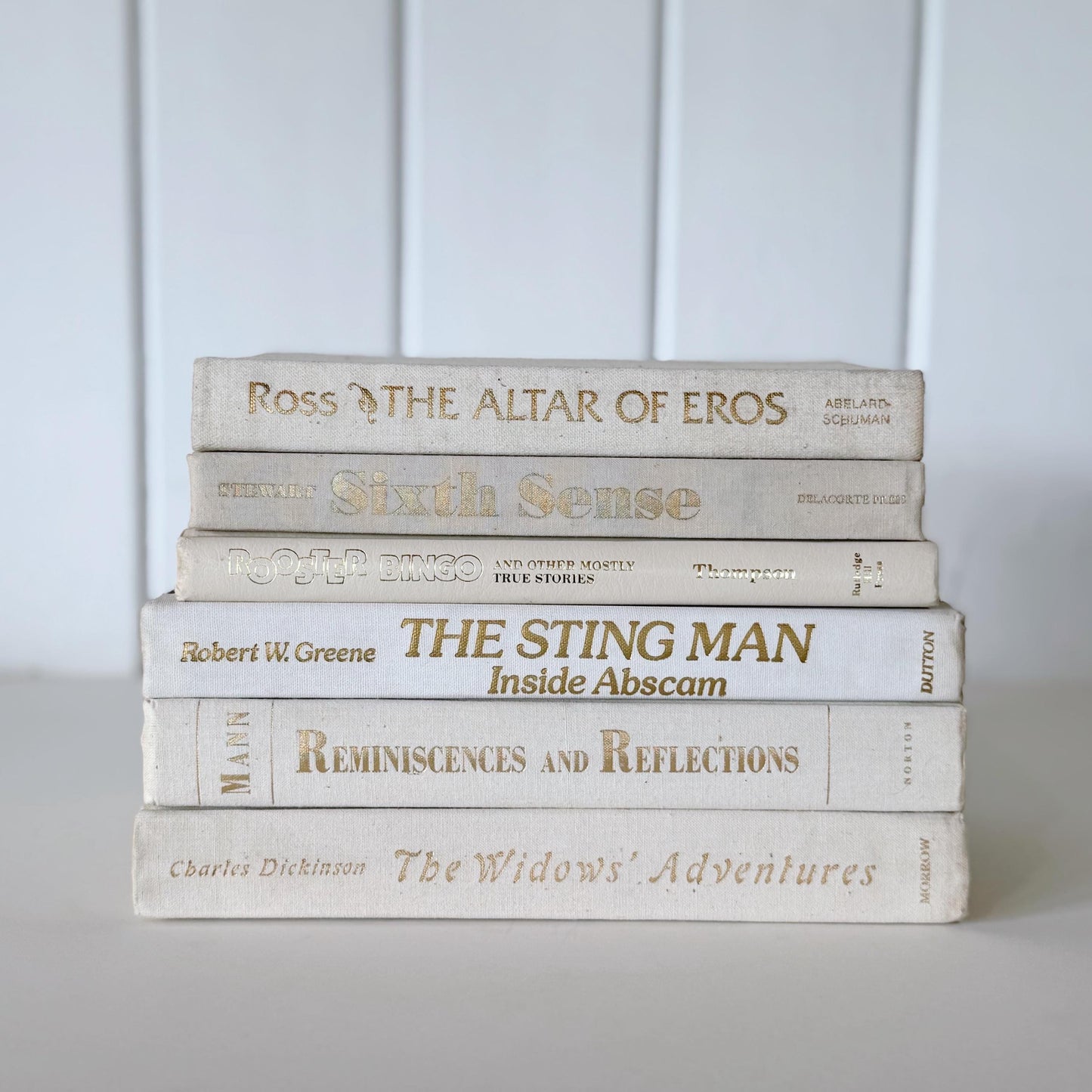 Cream and Gold Vintage Retro Book Set for Shelf Styling