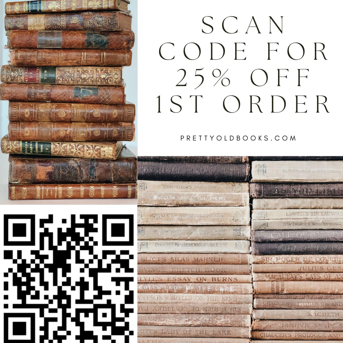 Old Distressed Orange Terra Cotta School Books, Shabby Book Set for Decor, Classroom Decor, Fall Autumn Rust Red