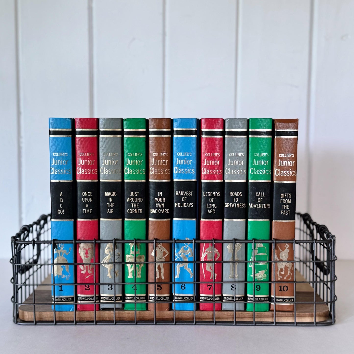 Collier's Junior Classics Set, Vintage 1962 Rainbow Book Set for Decor, Playroom Decor, Mid-Century Decor