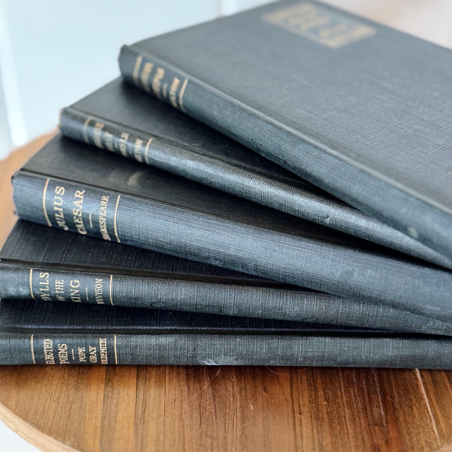 Antique Blue School Book Bundle, Classic Literature and Poetry Academy Classics
