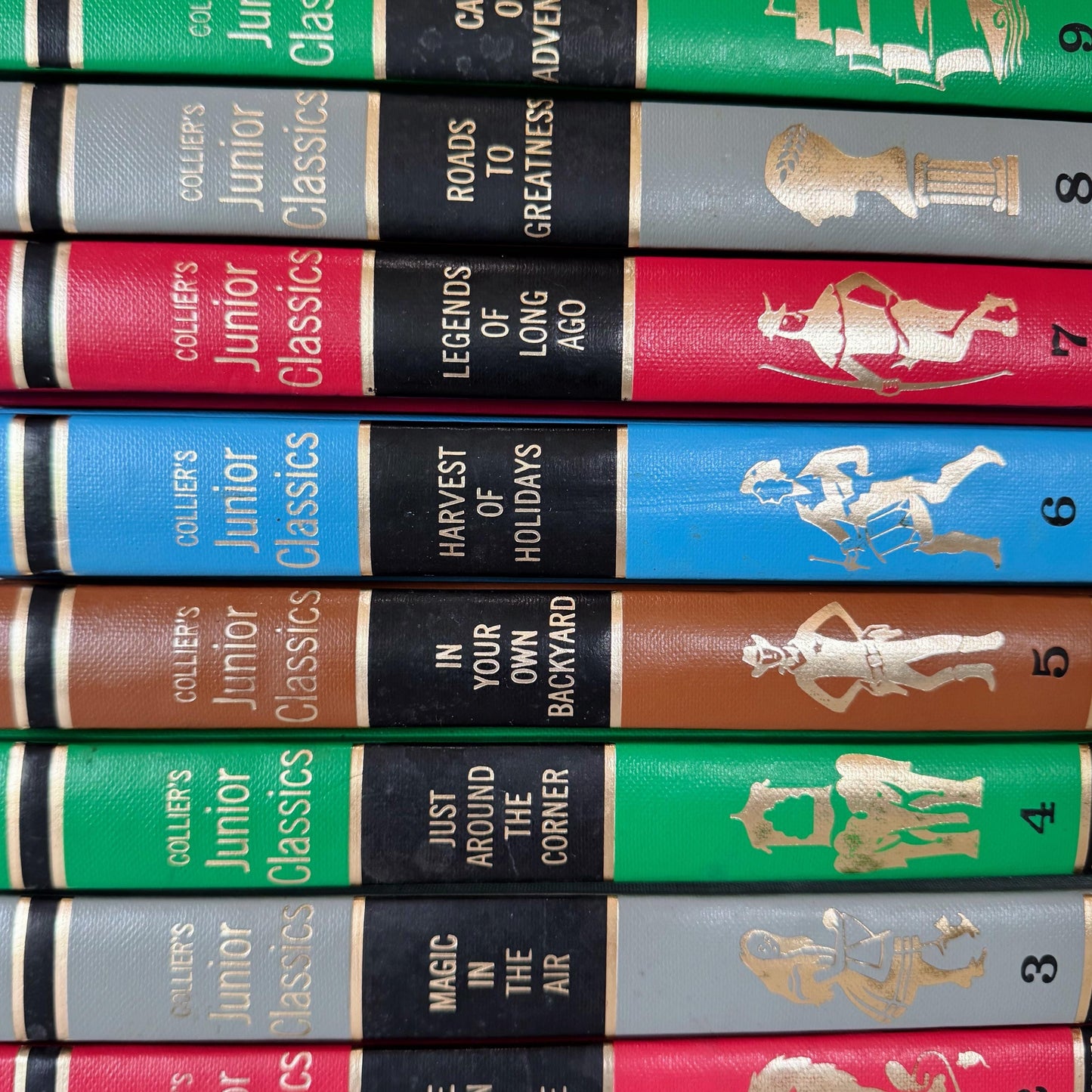 Collier's Junior Classics Set, Vintage 1962 Rainbow Book Set for Decor, Playroom Decor, Mid-Century Decor