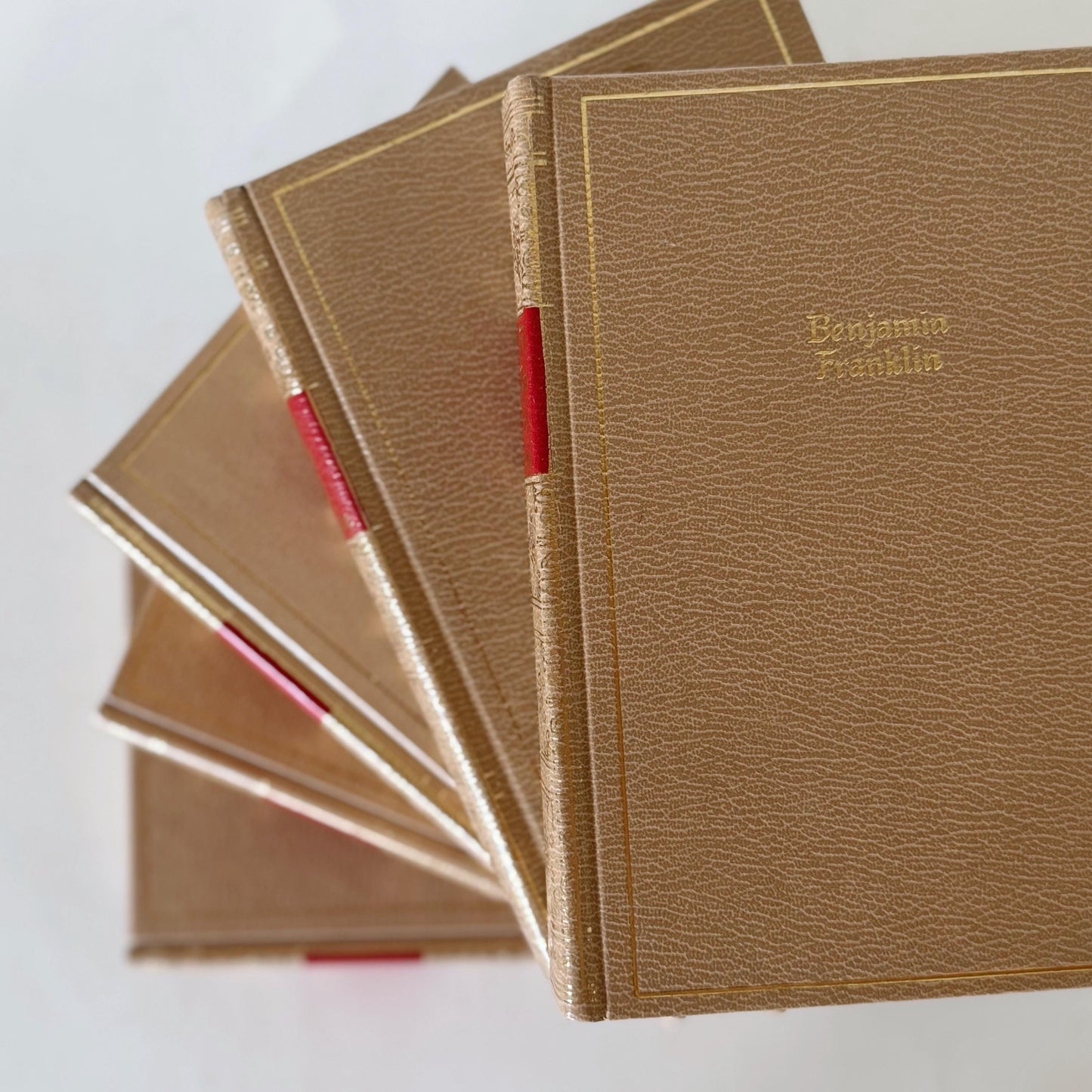 Ornate Gold and Red Vintage Book Set, Black's Reader Service, Classic Literature Books