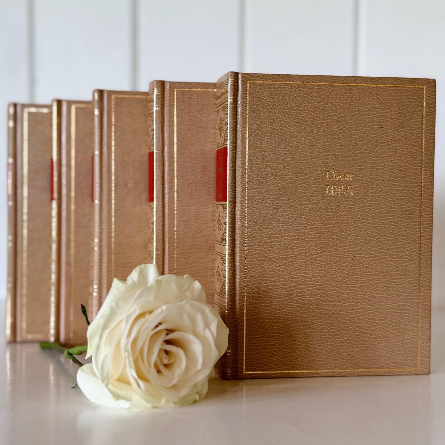 Ornate Gold and Red Vintage Book Set, Black's Reader Service, Classic Literature Books