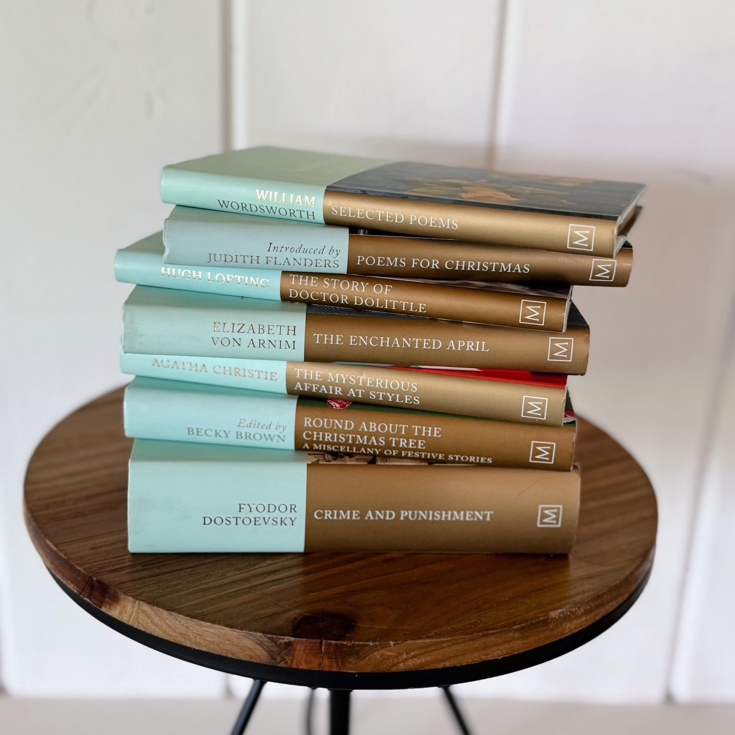 Miniature Blue Decorative Book Set, Macmillan Collector’s Library Editions Tiffany Blue and Gold