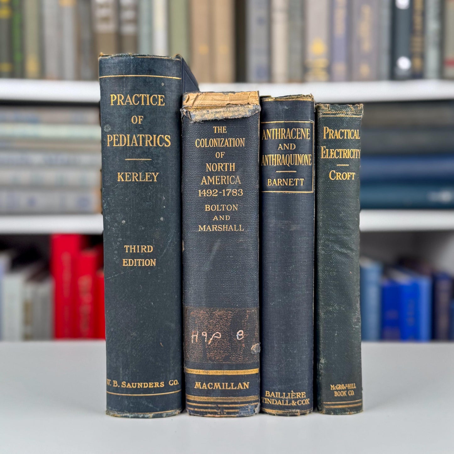 Antique Blue School Book Bundle, School Textbooks, Faded Shabby Books