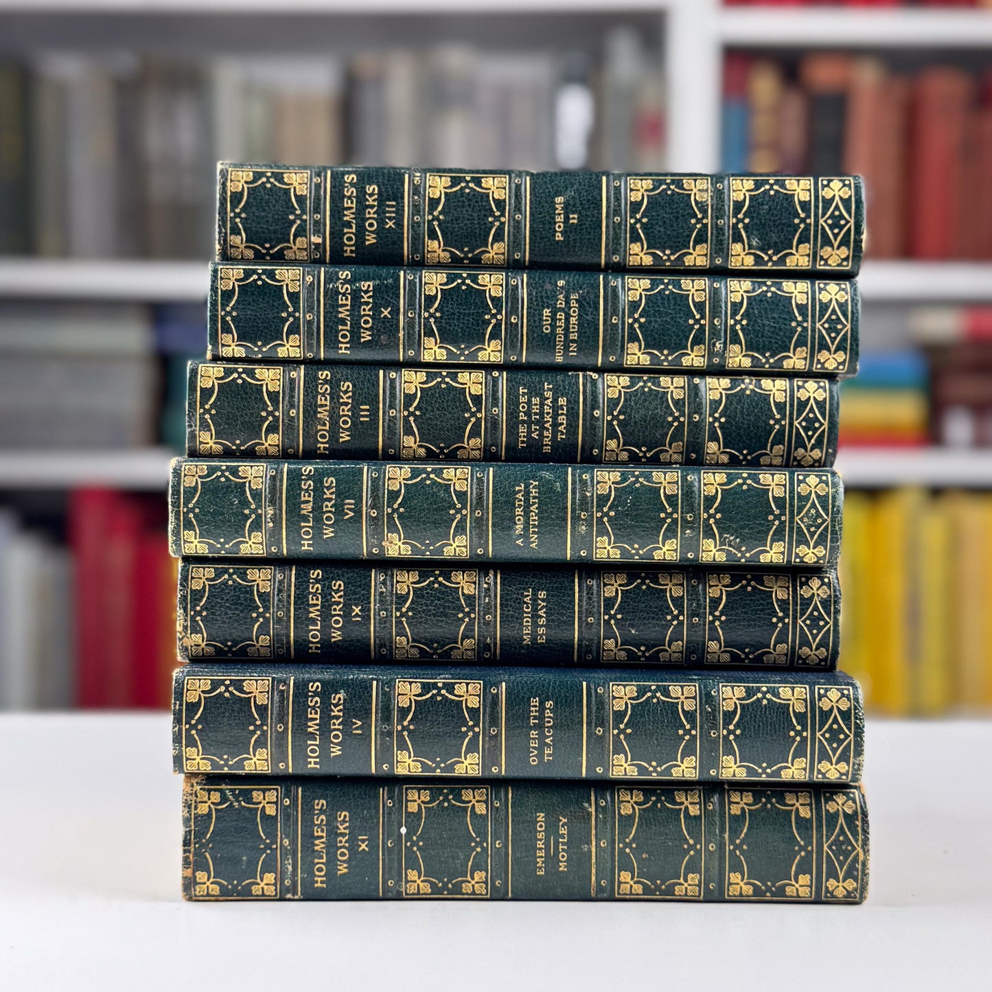 Antique Book Set | Oliver Wendell Holmes Works | Autocrat Edition, 1908 | 7 Volumes