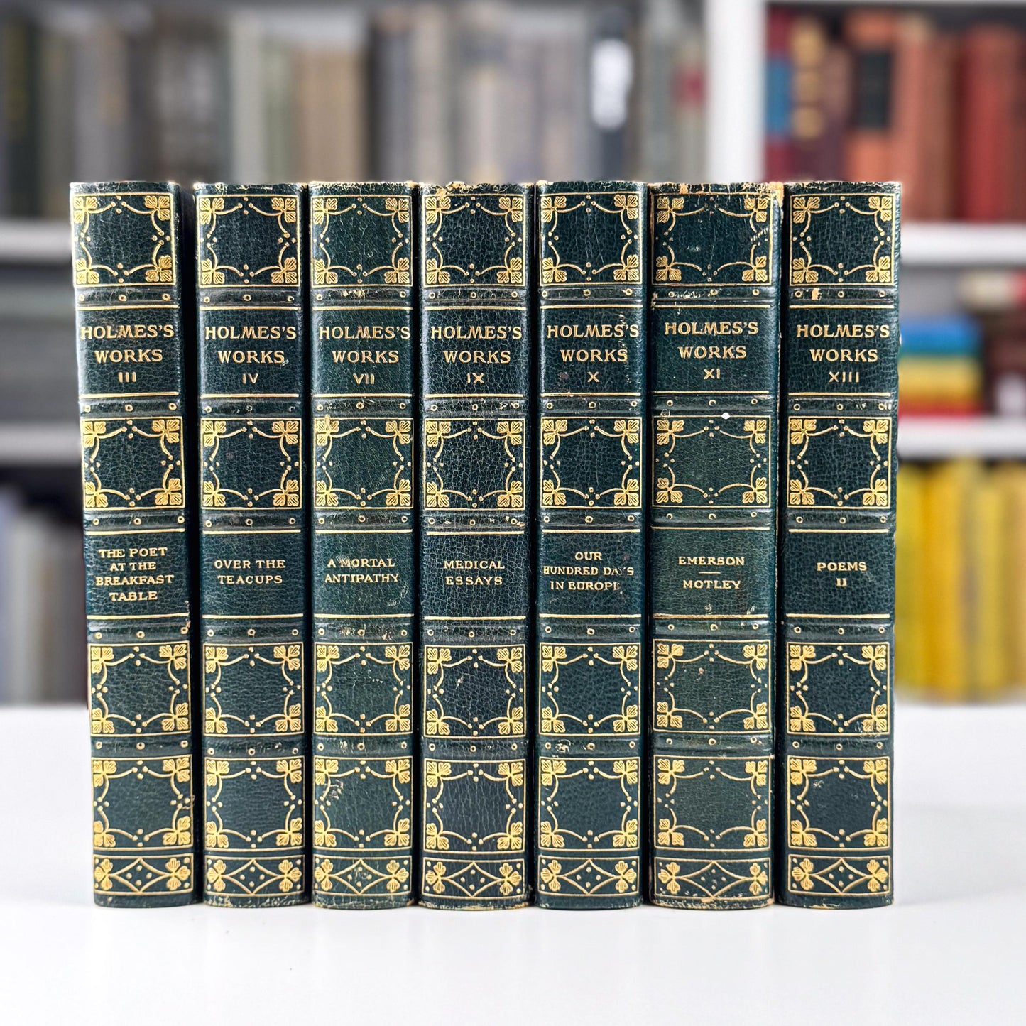 Antique Book Set | Oliver Wendell Holmes Works | Autocrat Edition, 1908 | 7 Volumes