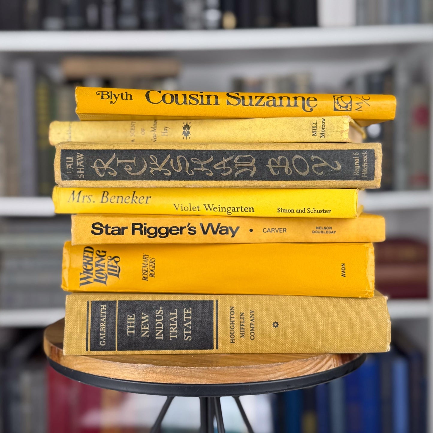 Sunny Yellow and Mustard Vintage Book Bundle – Bold, Retro, Happy Shelf Styling